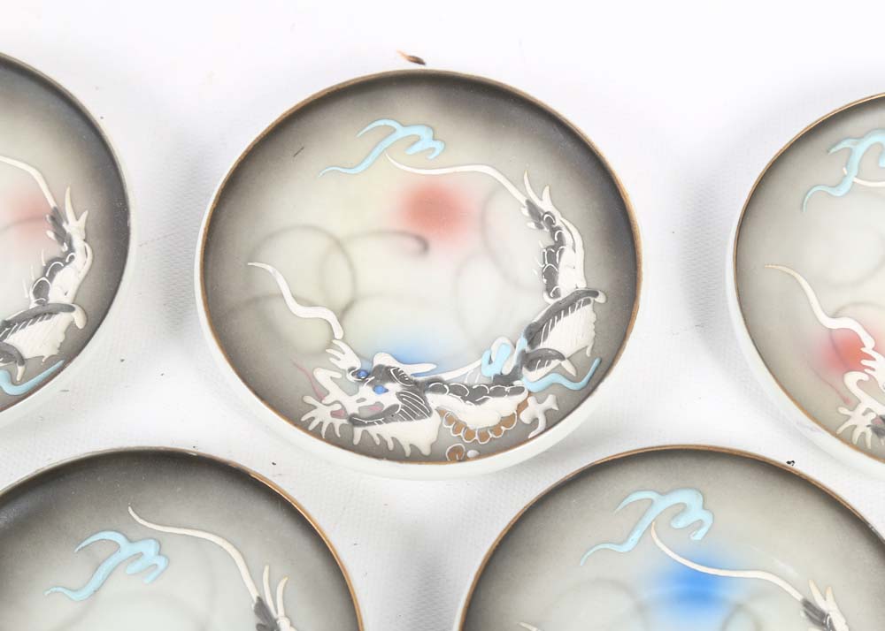 Vintage Japanese Kutani Ware Lithophane Tea Service