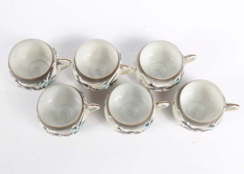 Vintage Japanese Kutani Ware Lithophane Tea Service