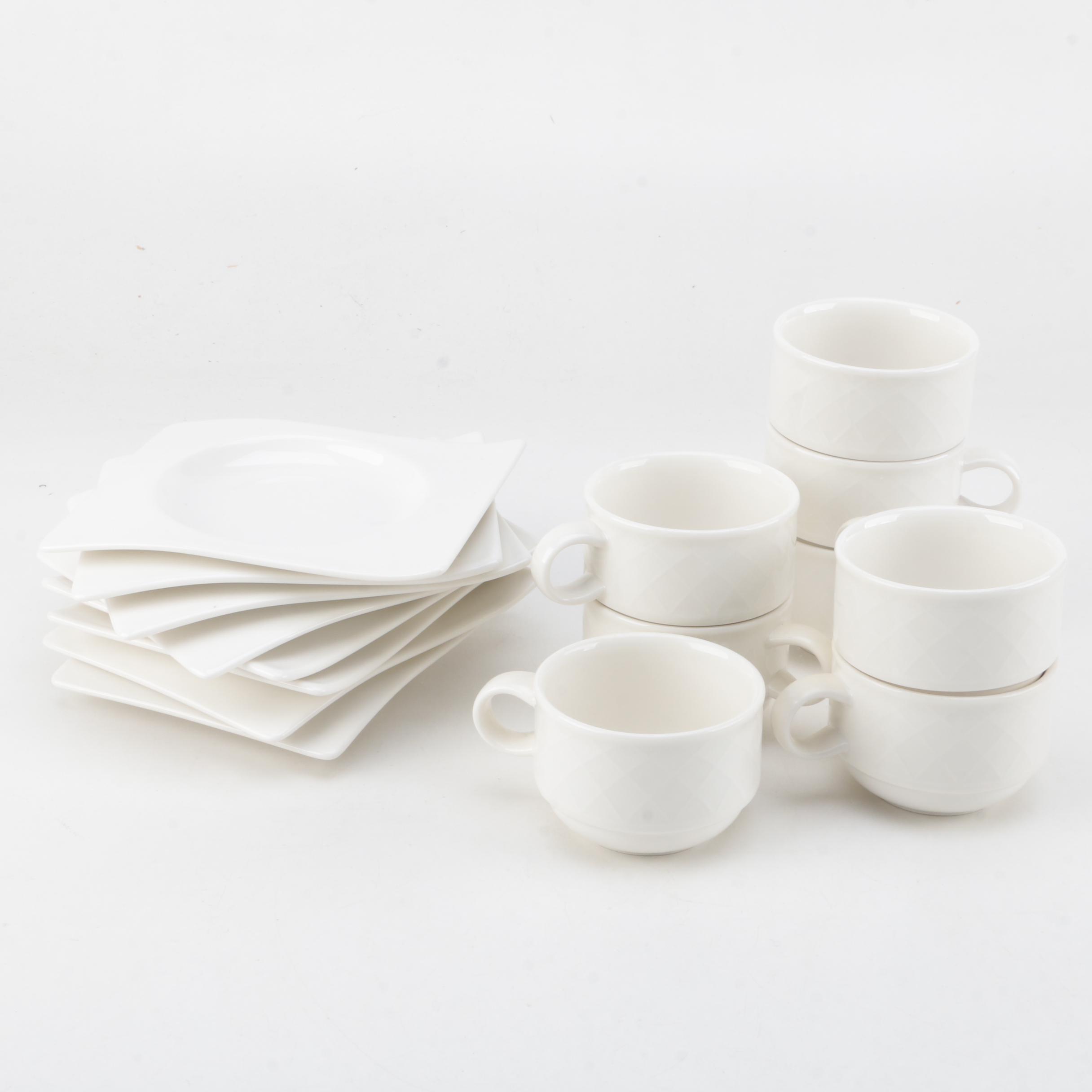 Villeroy & Boch "New Wave Caffe" Porcelain Cups and Saucers
