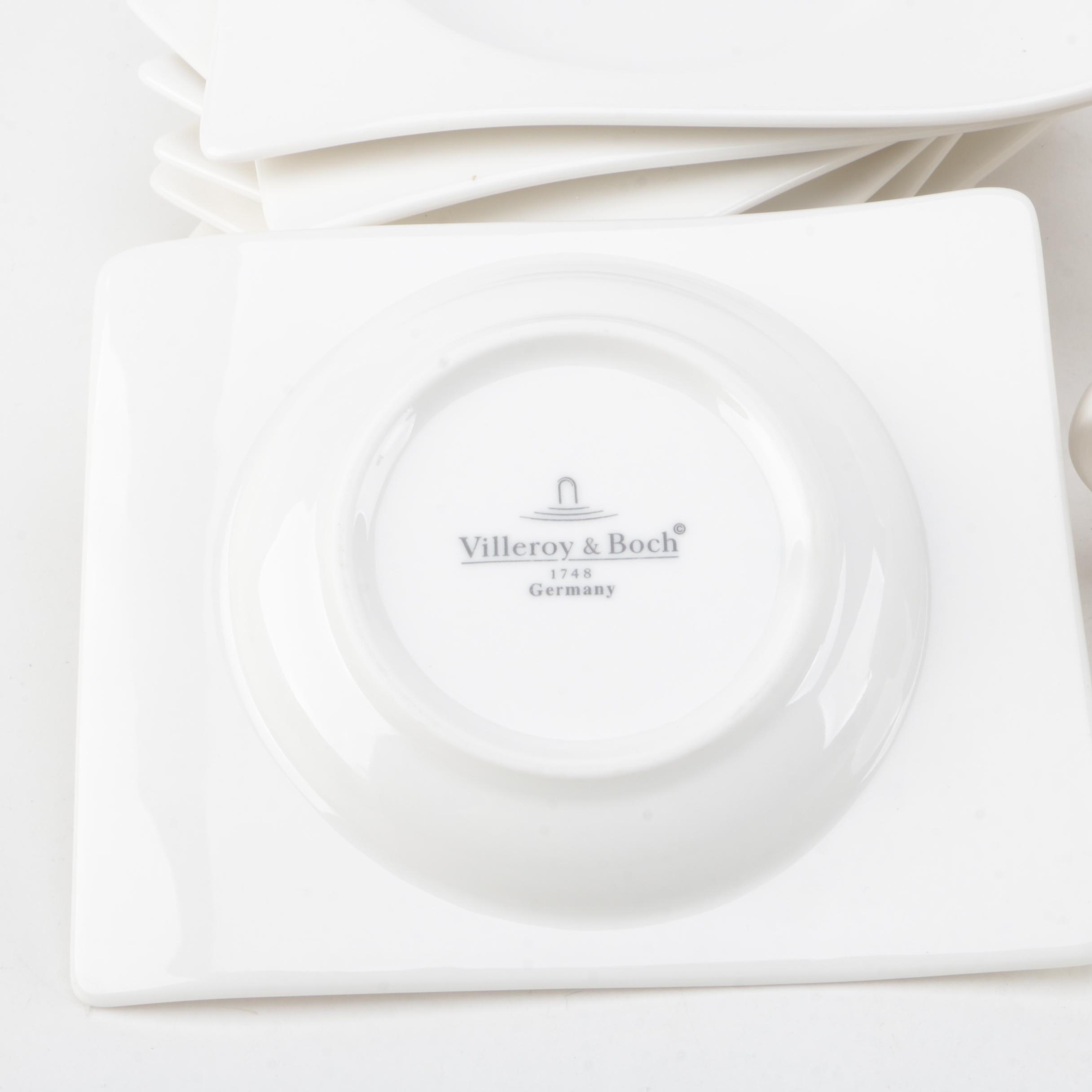 Villeroy & Boch "New Wave Caffe" Porcelain Cups and Saucers