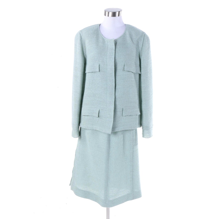 Women's Chanel Boucle Wool Blend Skirt Suit