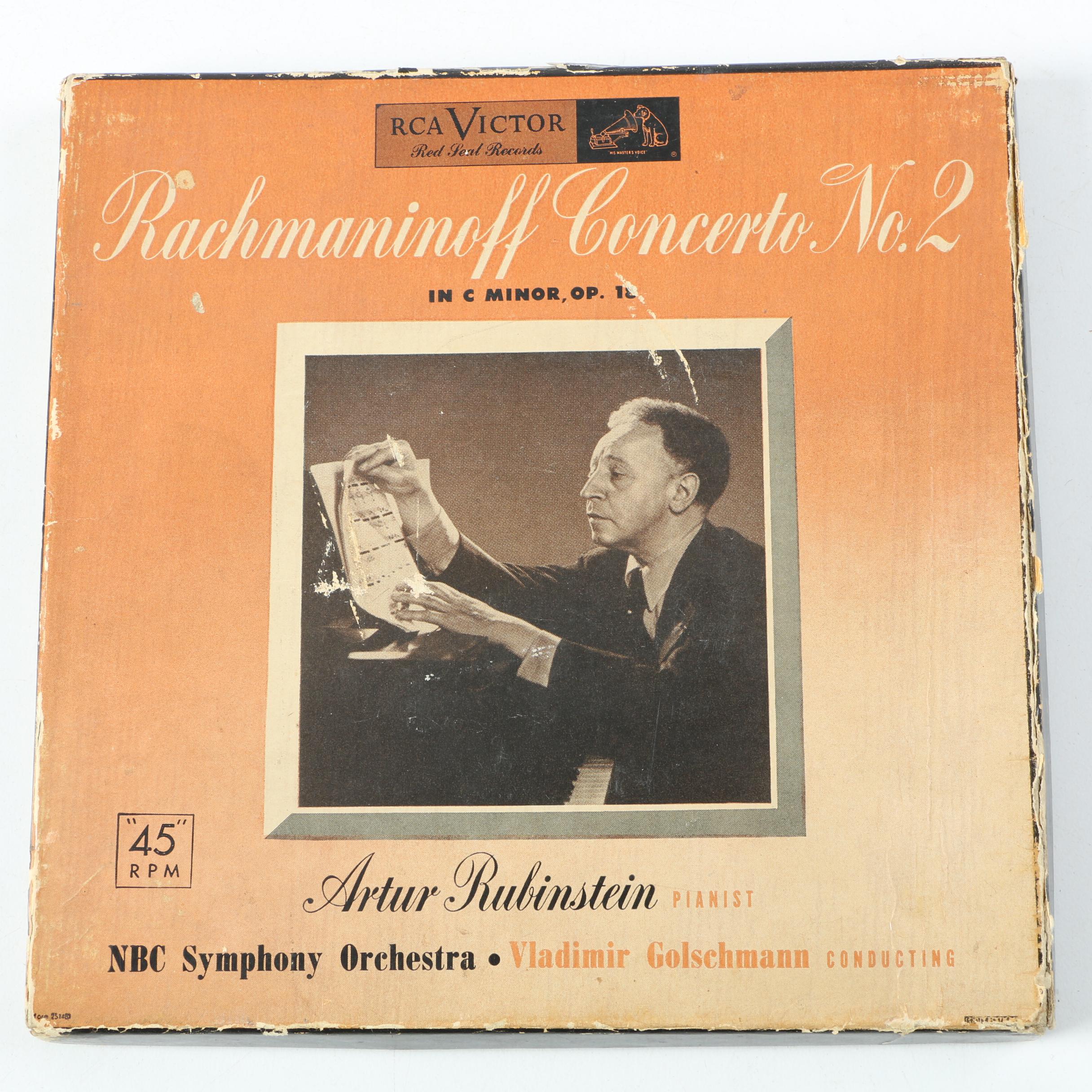 Vintage RCA Victor Classical Records Including Rachmaninoff and Tchaikovsky