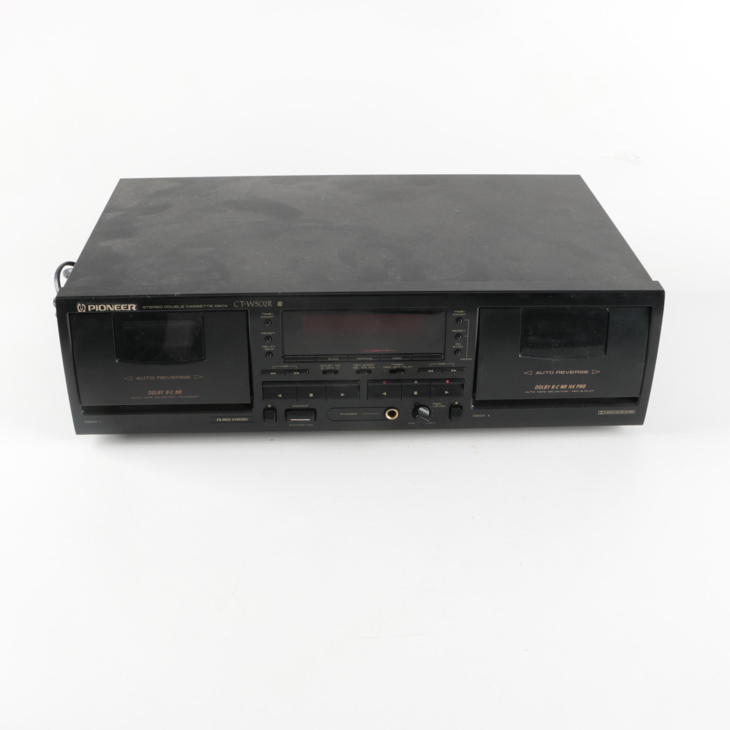Pioneer CT-W502R Stereo Cassette Deck and PL-335 Stereo Turntable