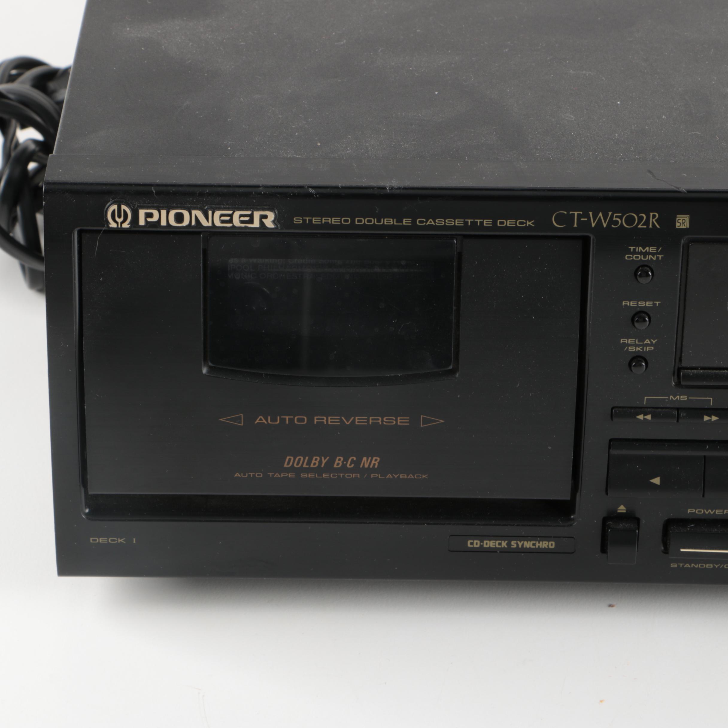 Pioneer CT-W502R Stereo Cassette Deck and PL-335 Stereo Turntable