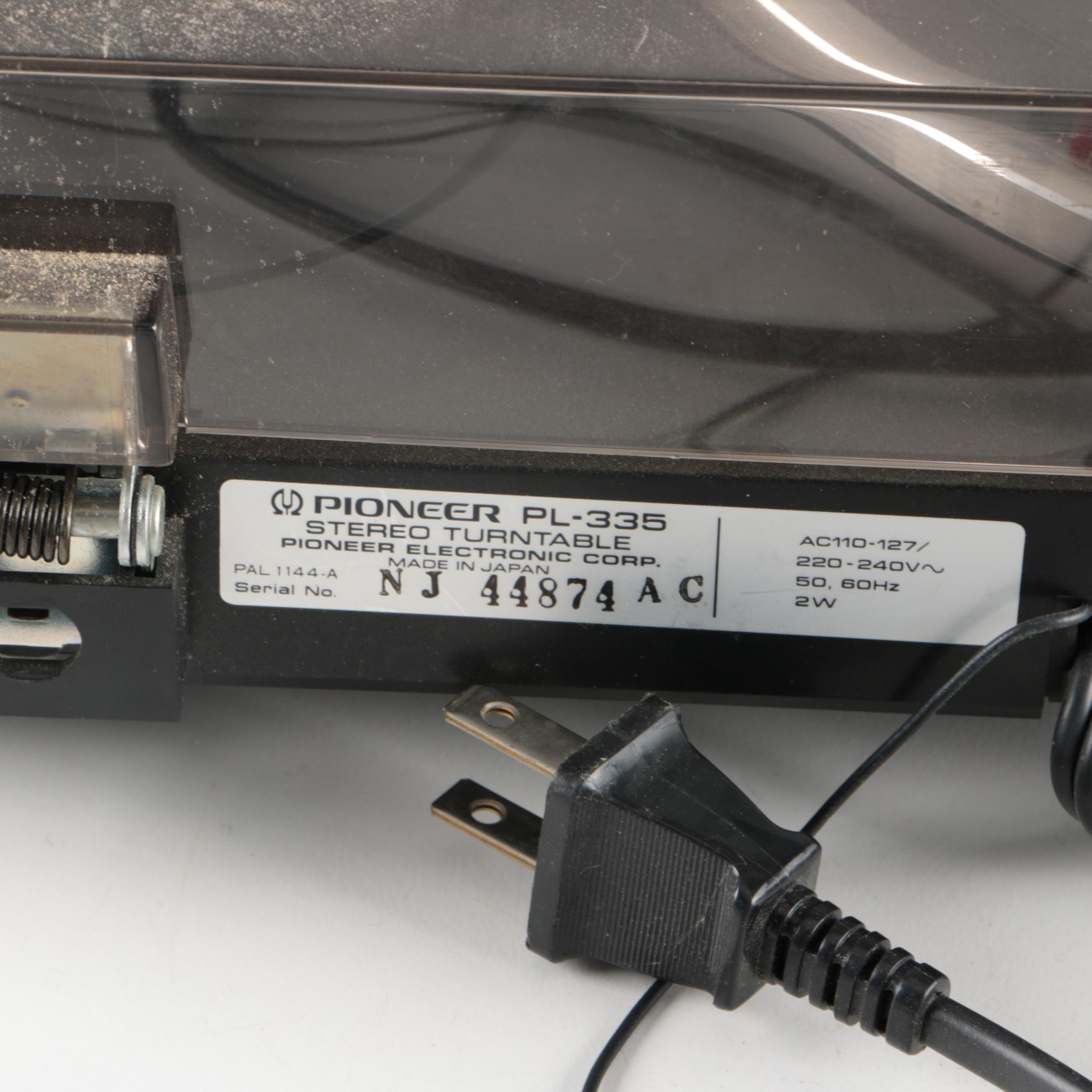 Pioneer CT-W502R Stereo Cassette Deck and PL-335 Stereo Turntable