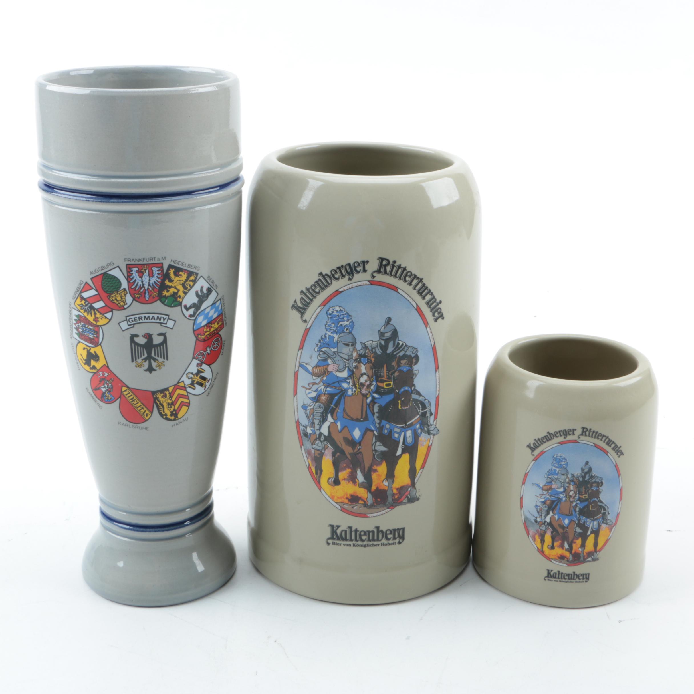 German Stoneware Beer Steins