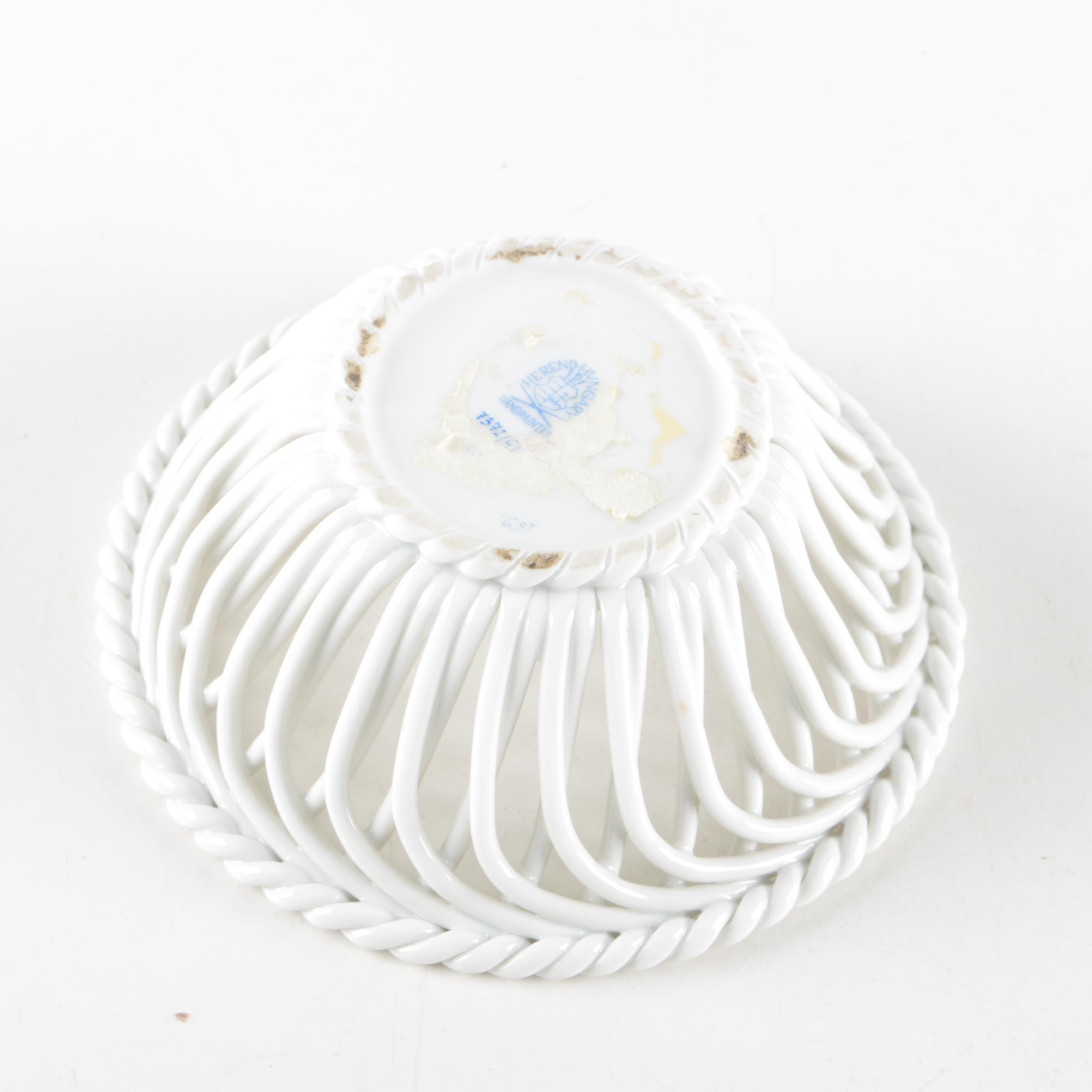 Herend Hungary "Eton" Porcelain Floral Basket