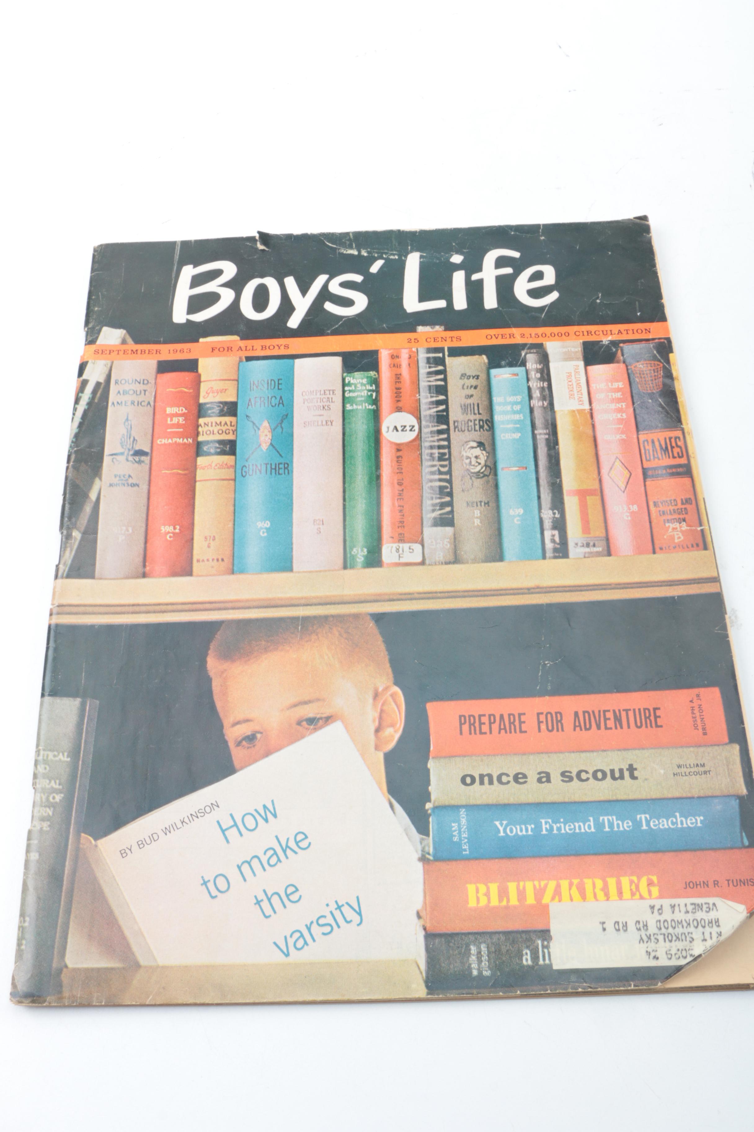 1917 Boy Scout Handbook, 1963 Boy's Life Magazine, Scout Pins and More