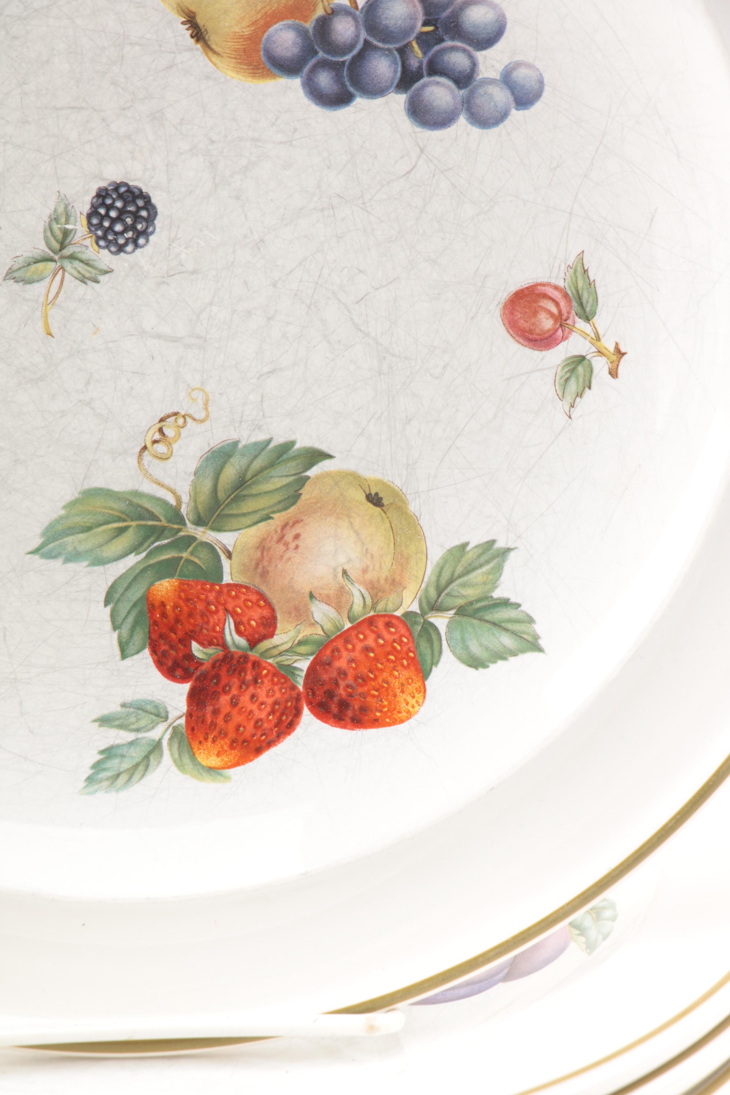 Wedgwood "Fruit Sprays" Porcelain Plates and Bowl