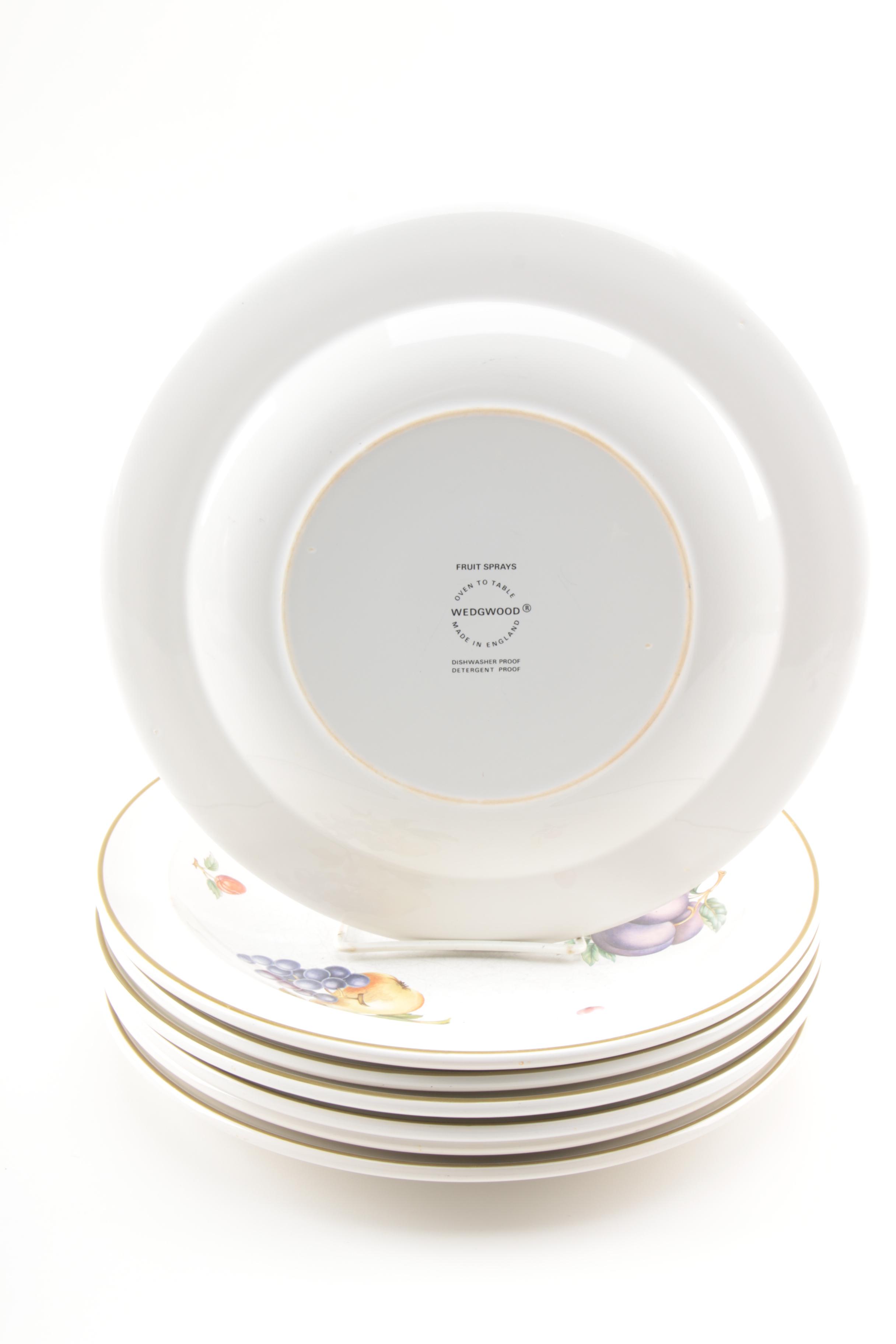 Wedgwood "Fruit Sprays" Porcelain Plates and Bowl