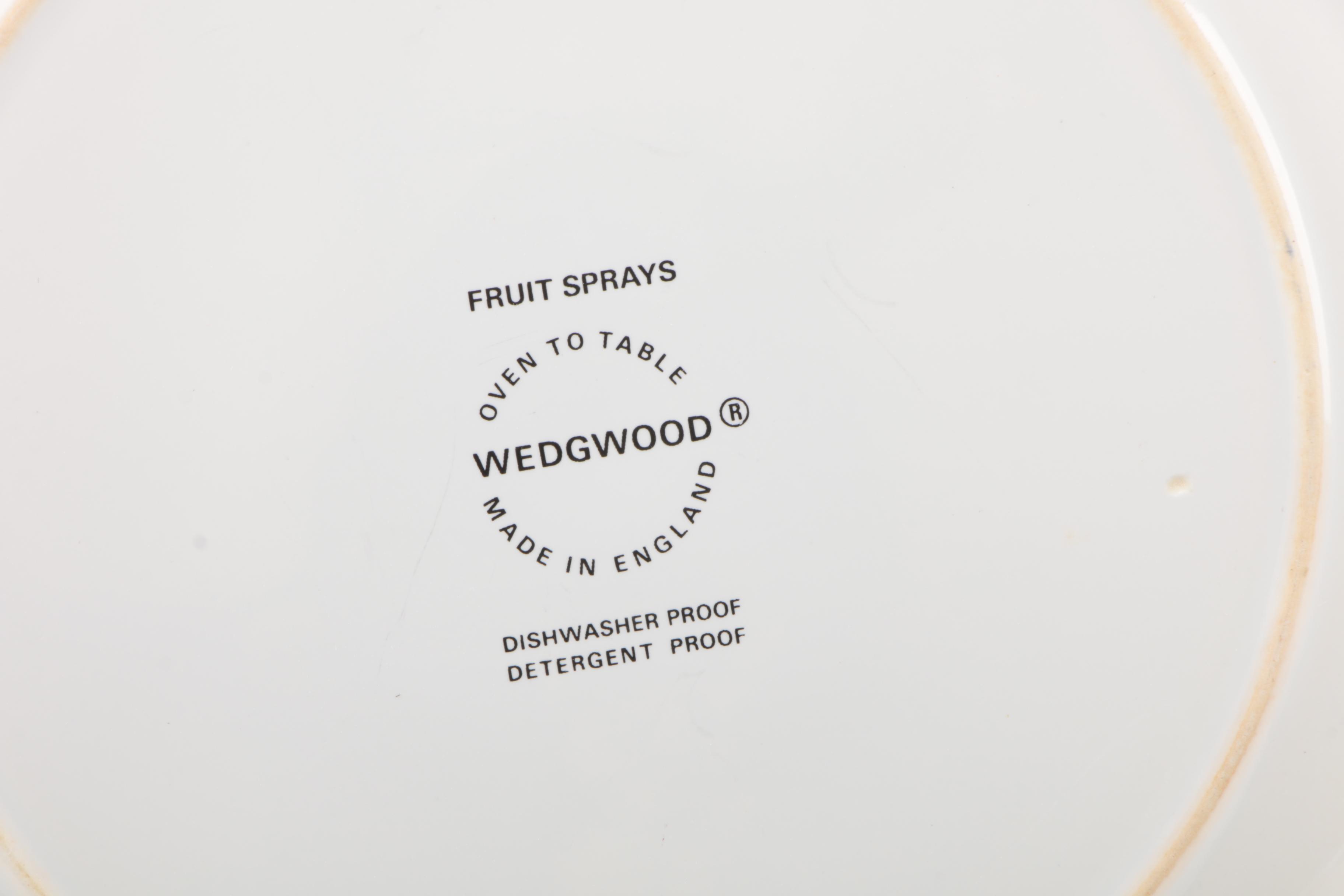 Wedgwood "Fruit Sprays" Porcelain Plates and Bowl