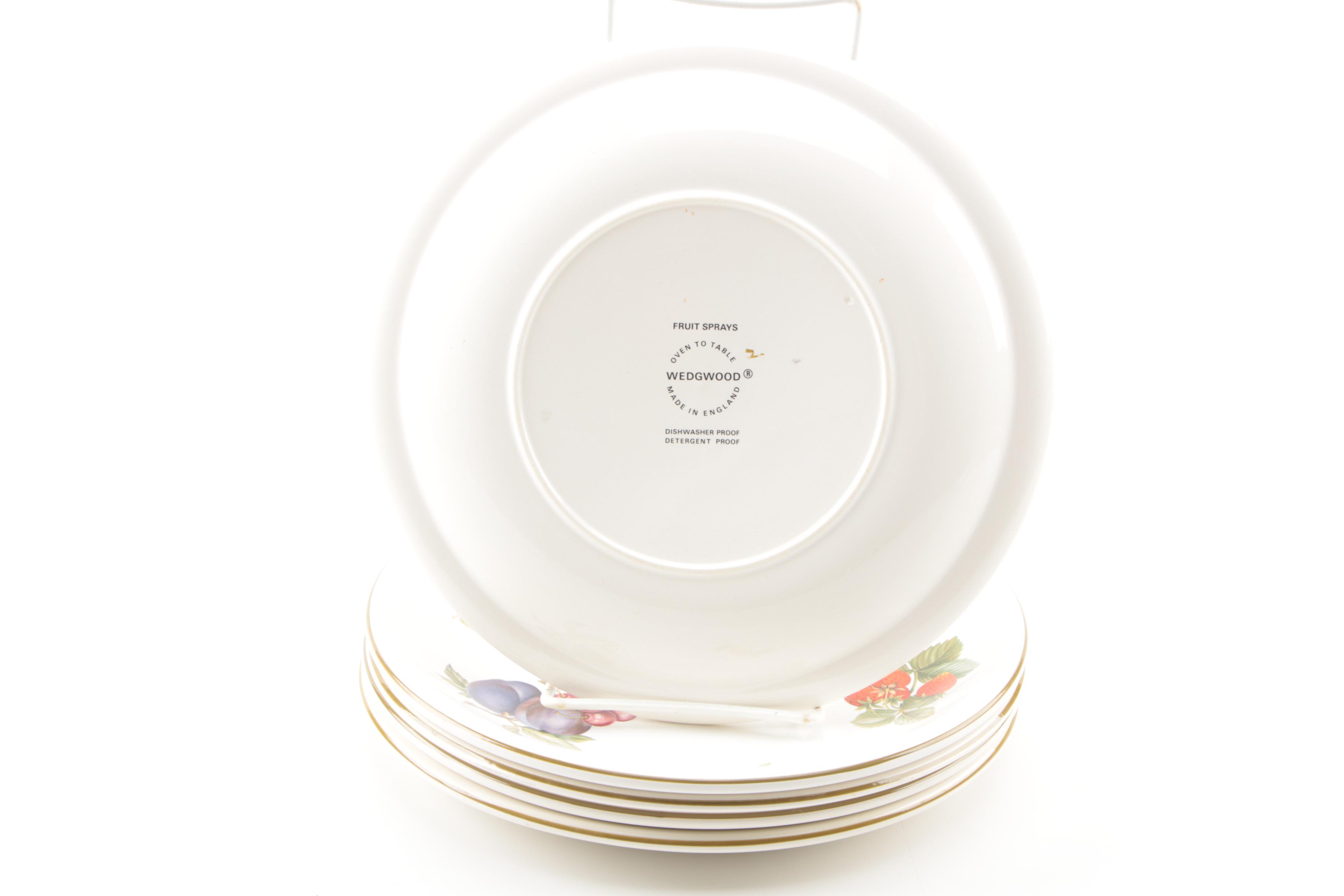 Wedgwood "Fruit Sprays" Porcelain Plates and Bowl