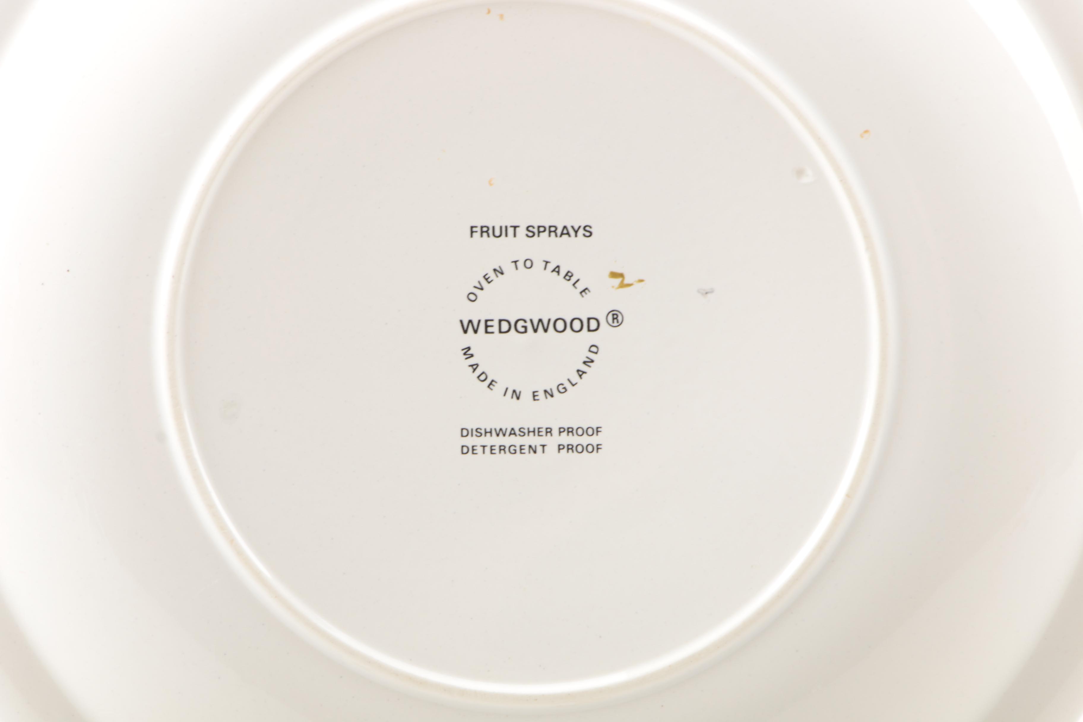 Wedgwood "Fruit Sprays" Porcelain Plates and Bowl