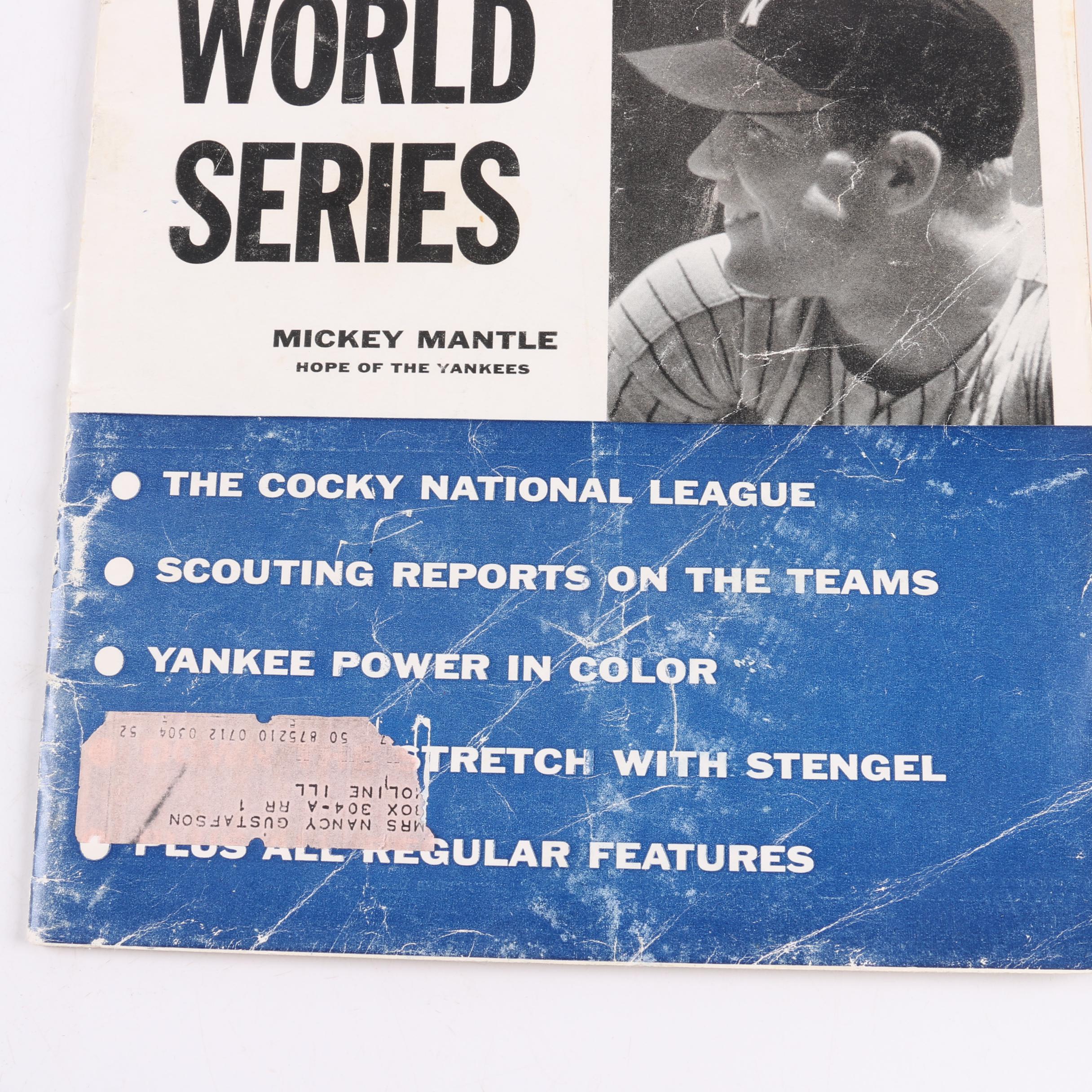 October 1, 1956 "Sports Illustrated" Magazine Featuring Mickey Mantle