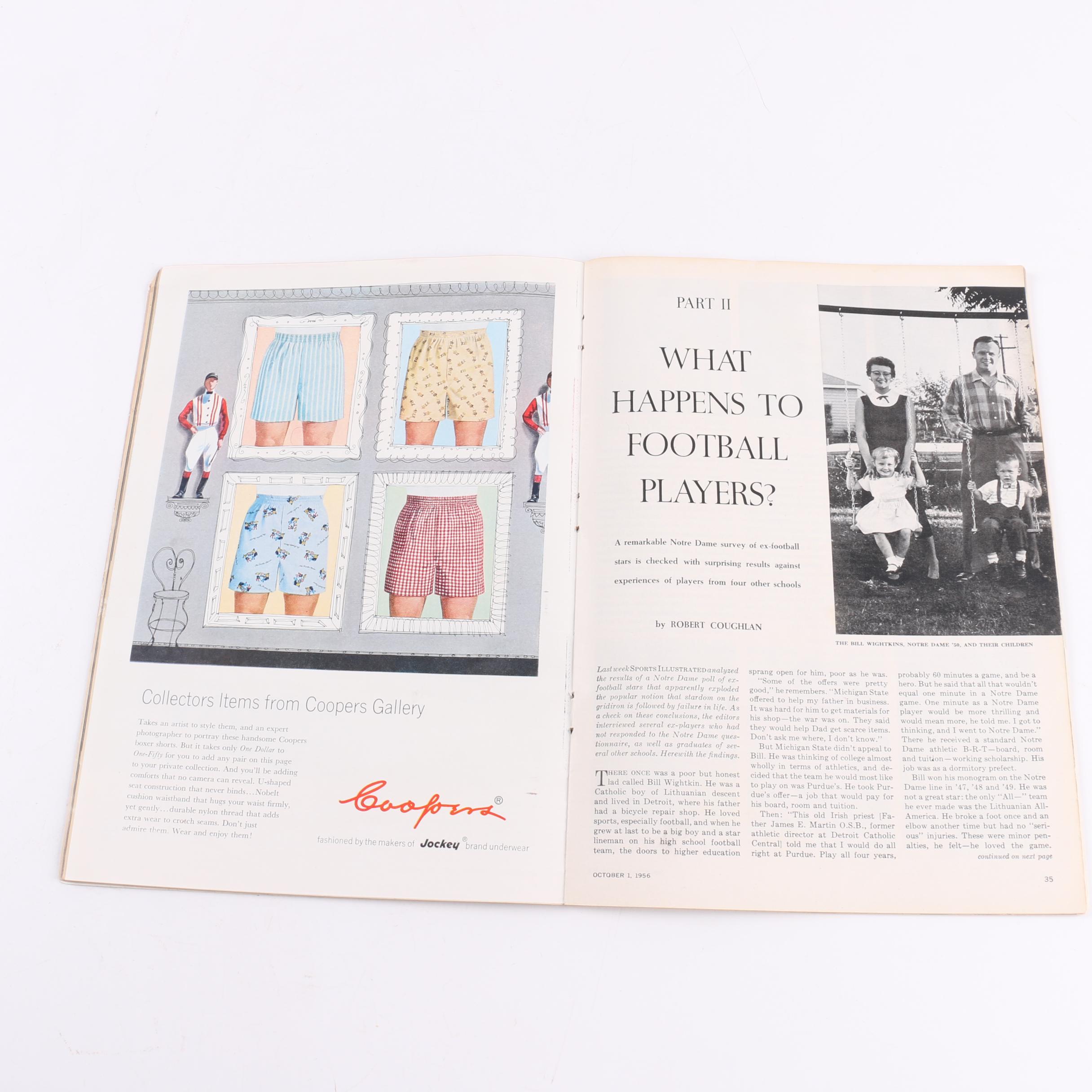 October 1, 1956 "Sports Illustrated" Magazine Featuring Mickey Mantle