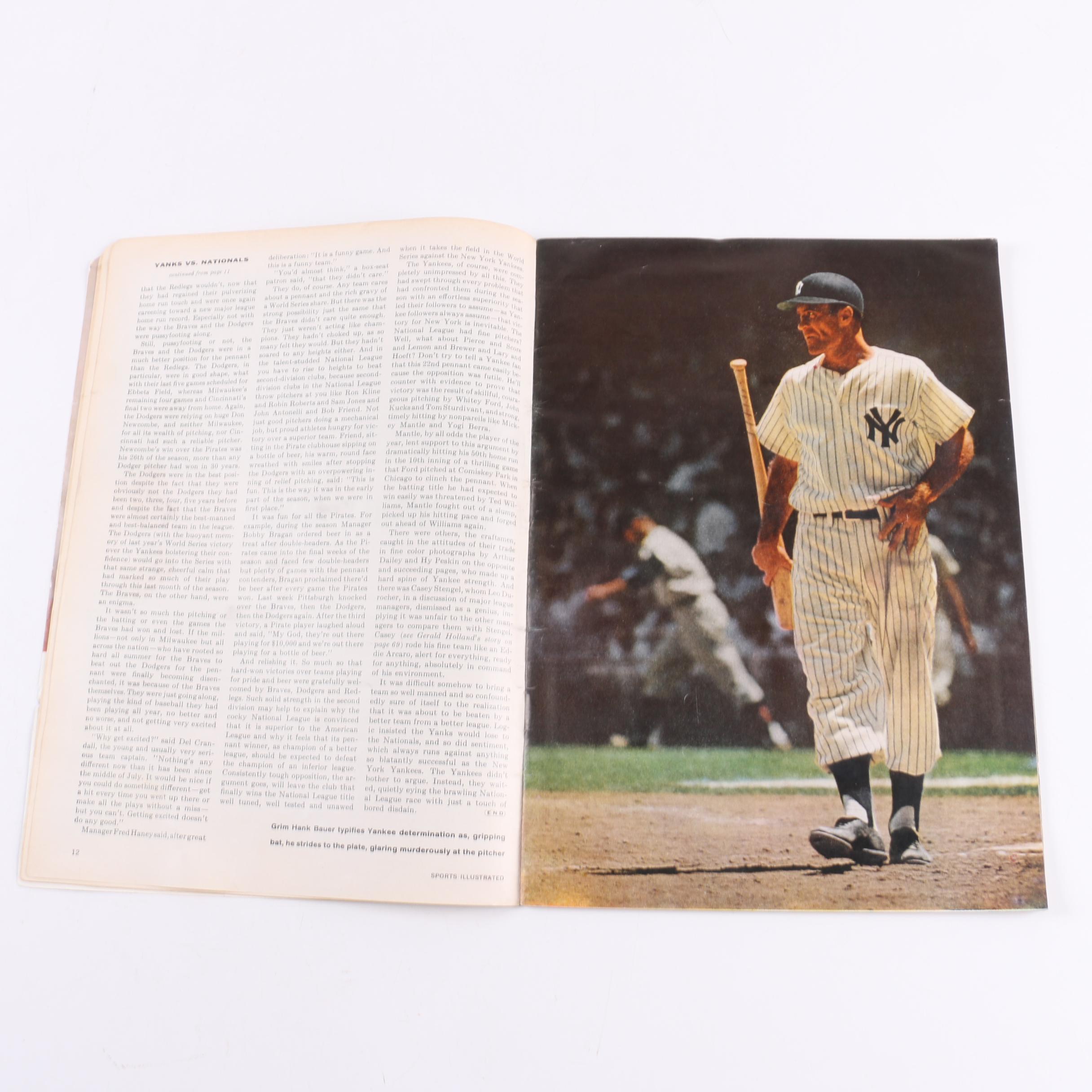 October 1, 1956 "Sports Illustrated" Magazine Featuring Mickey Mantle