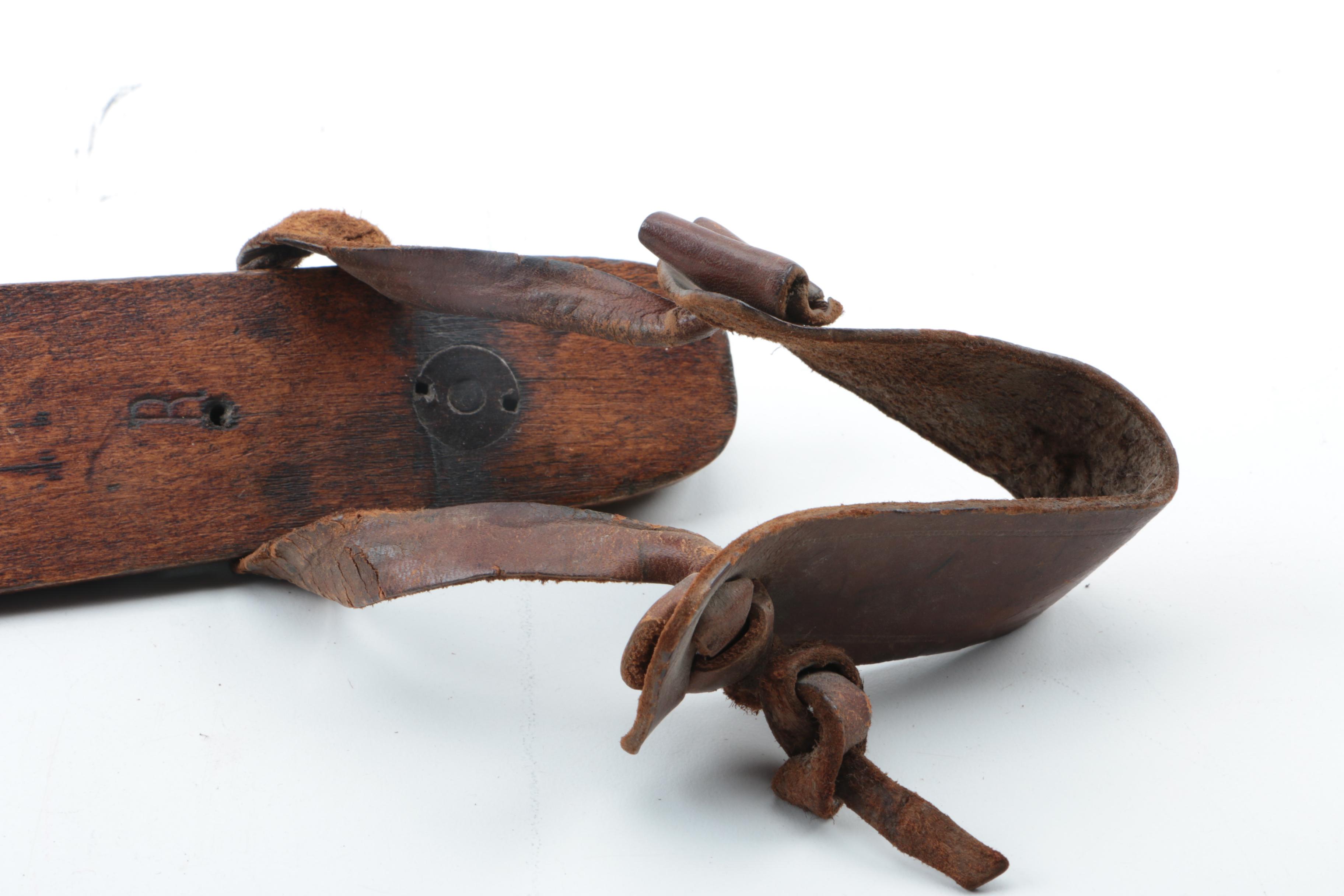 Antique Wood and Metal Ice Skates