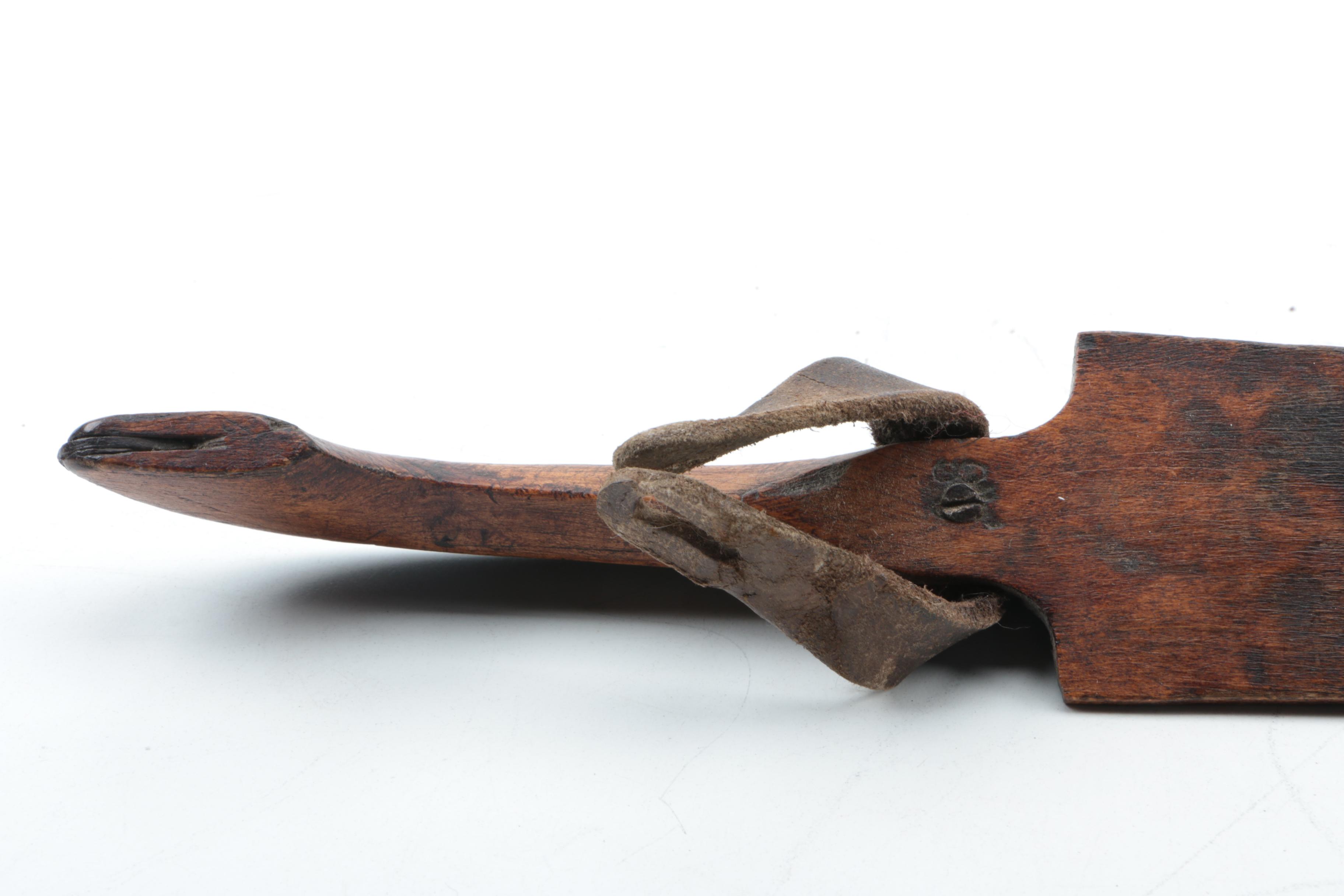 Antique Wood and Metal Ice Skates