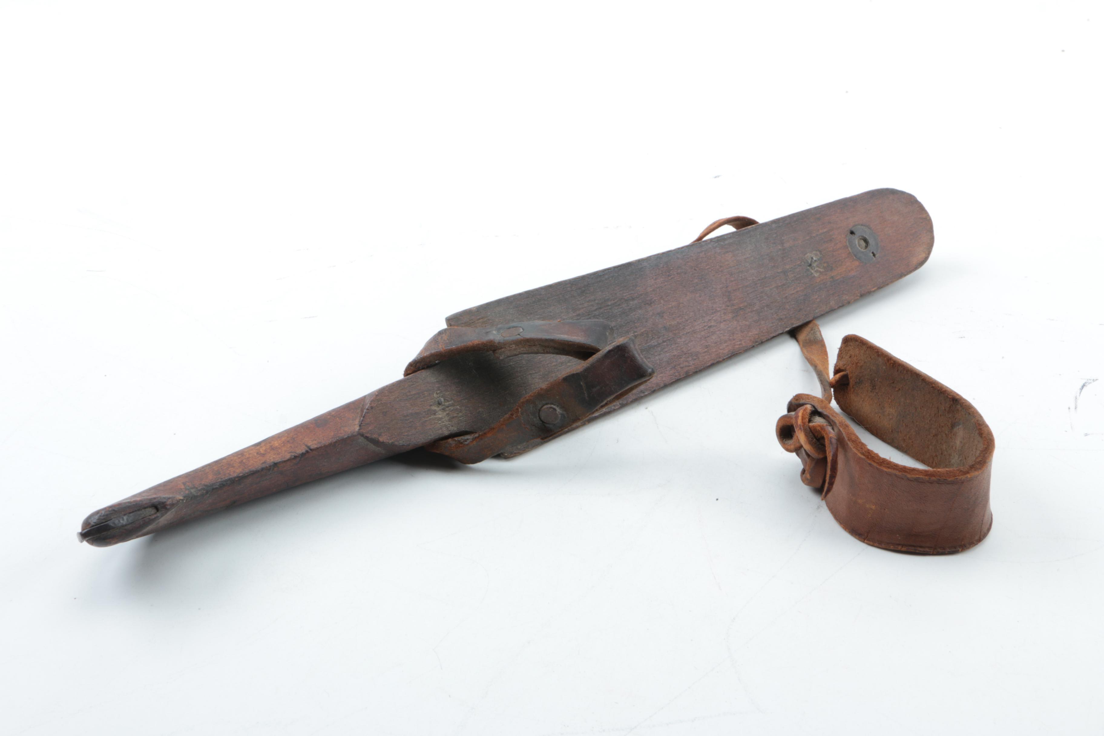 Antique Wood and Metal Ice Skates