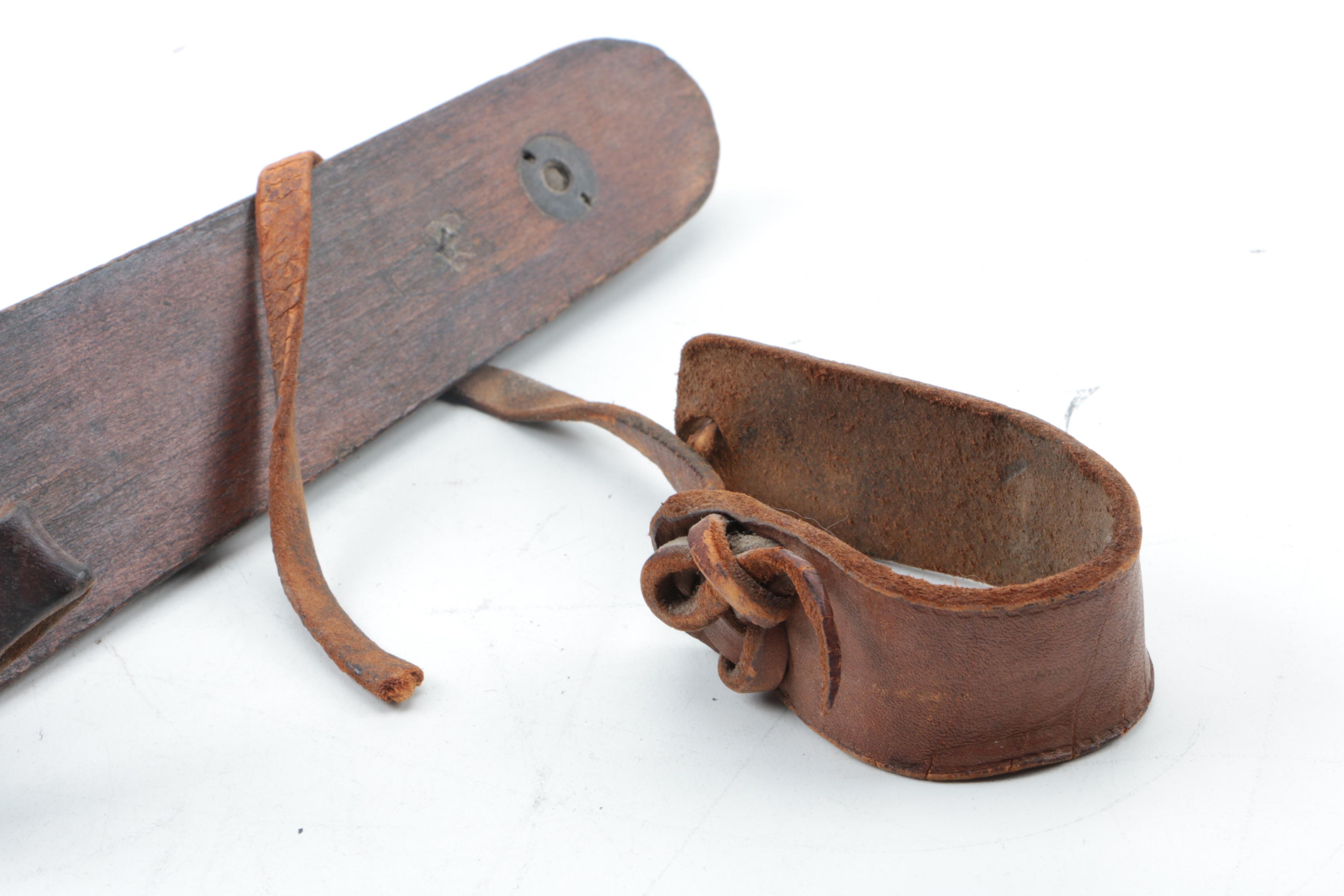 Antique Wood and Metal Ice Skates
