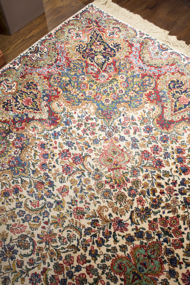 Power-Loomed Karastan "Floral Kirman" Wool Area Rug