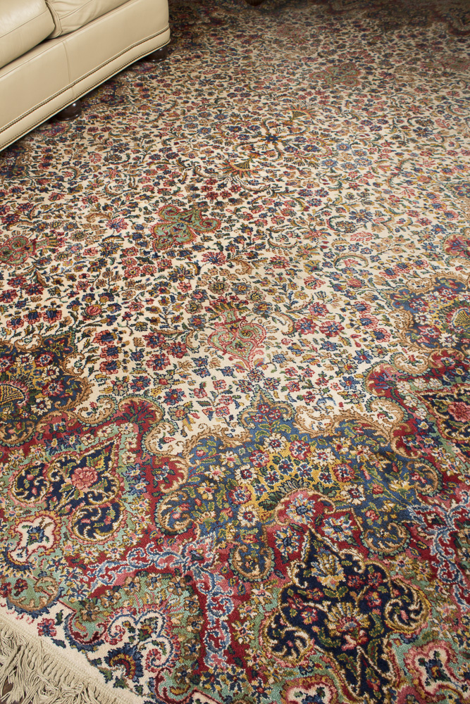 Power-Loomed Karastan "Floral Kirman" Wool Area Rug