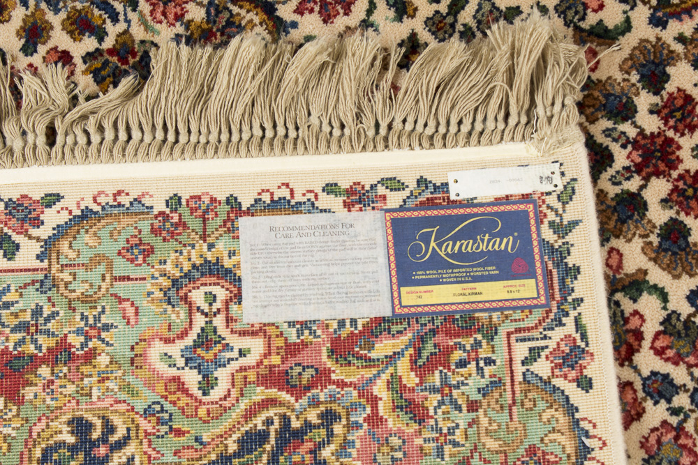 Power-Loomed Karastan "Floral Kirman" Wool Area Rug