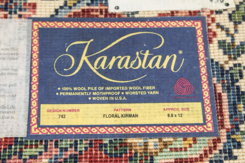 Power-Loomed Karastan "Floral Kirman" Wool Area Rug