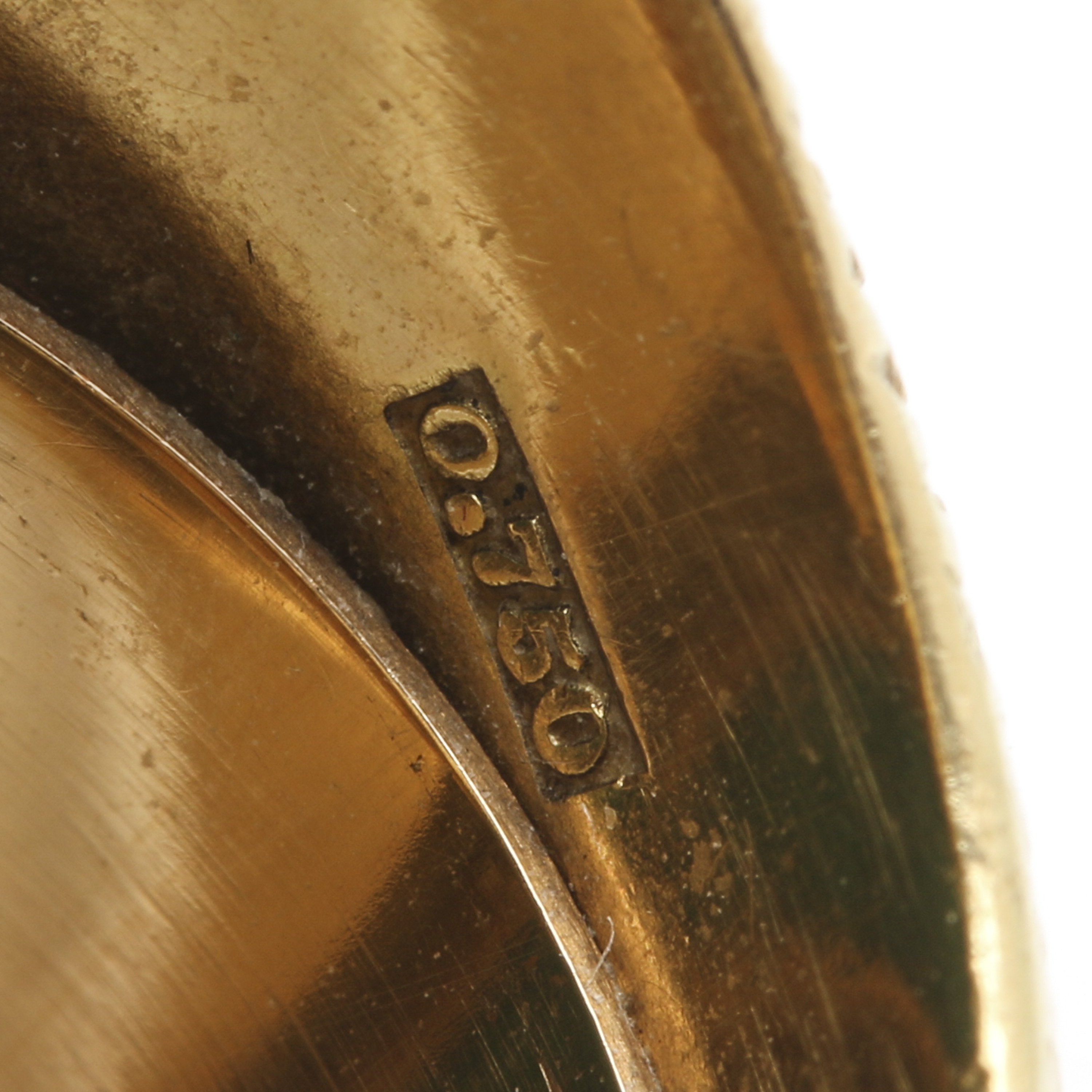 18K Yellow Gold Malachite Statement Ring