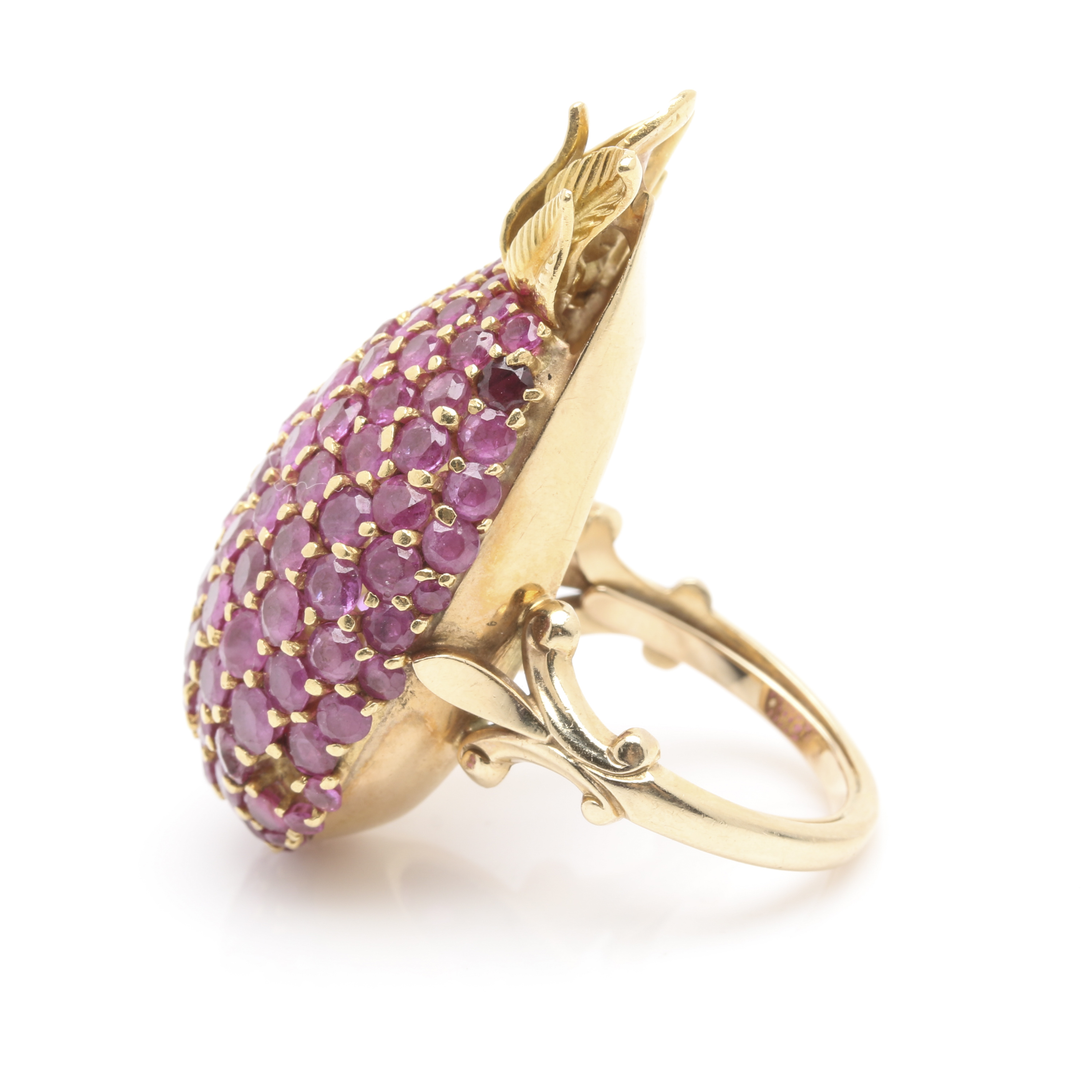 14K and 18K Yellow Gold Ruby Pineapple Ring