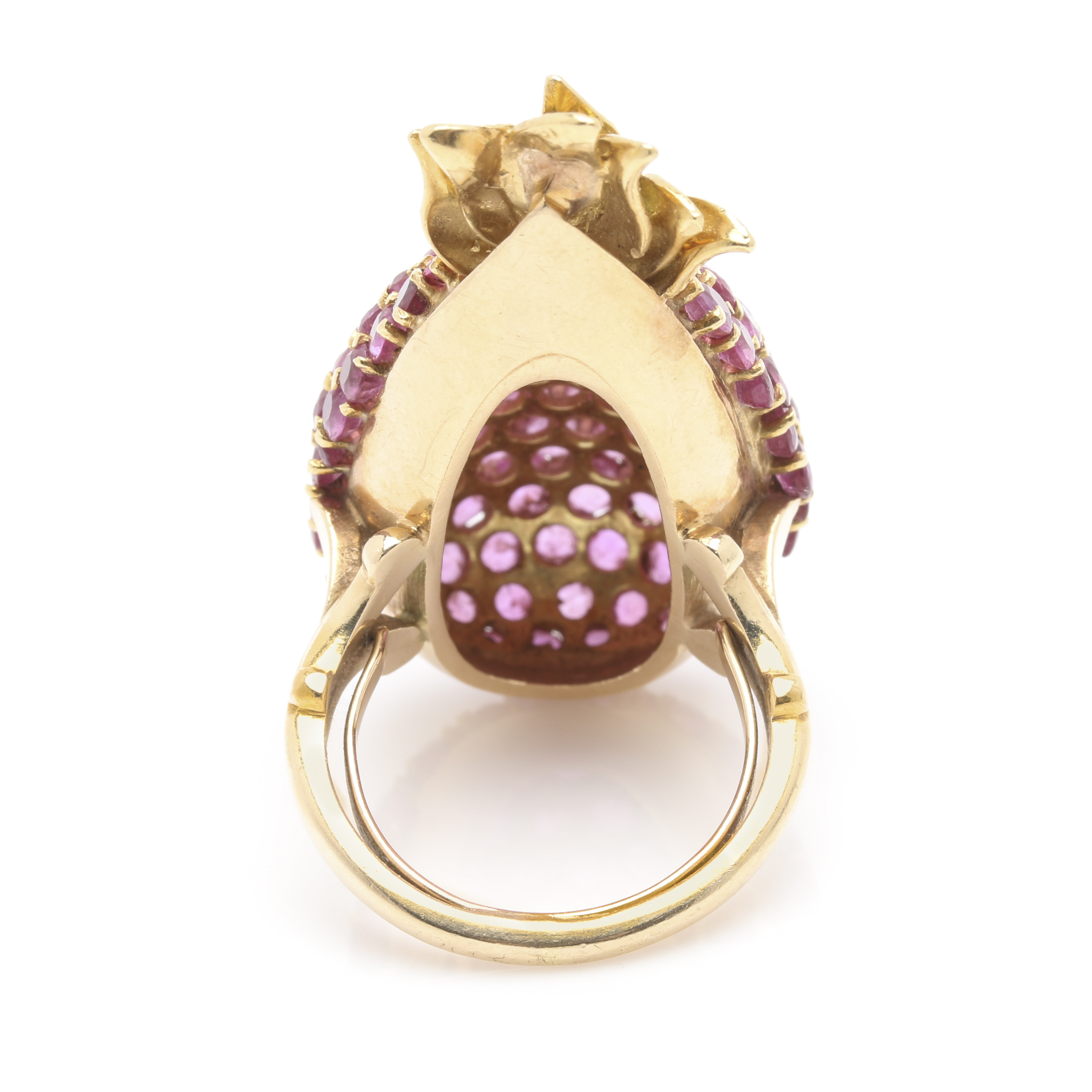 14K and 18K Yellow Gold Ruby Pineapple Ring