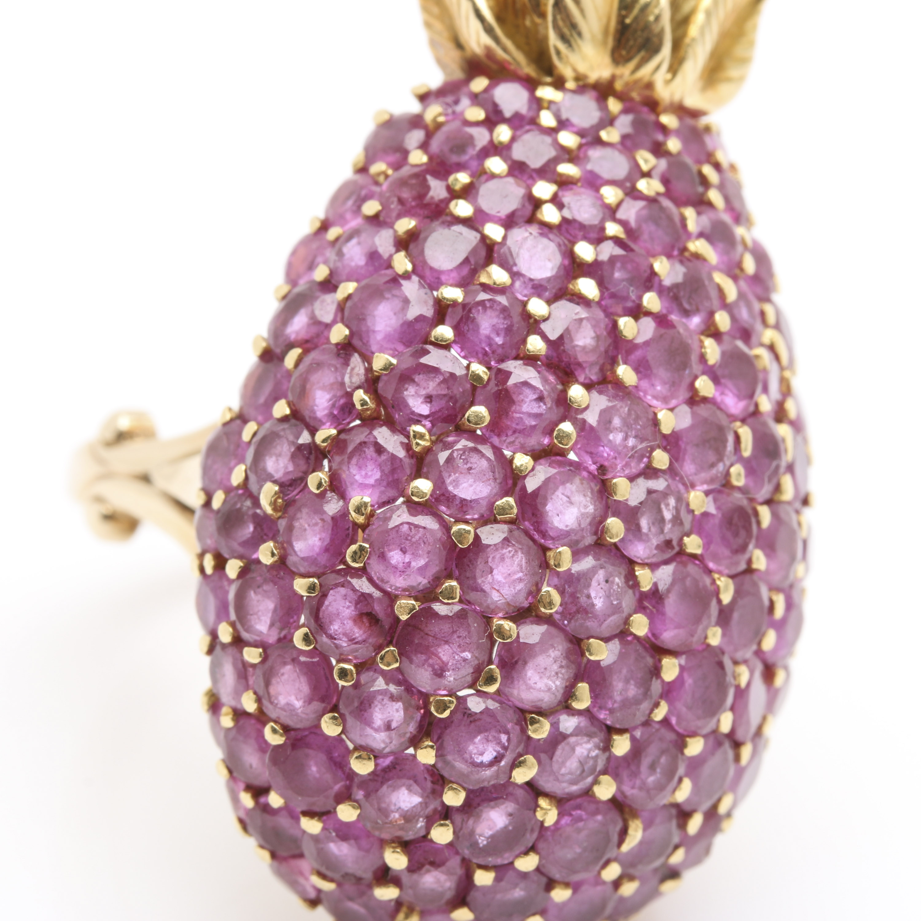14K and 18K Yellow Gold Ruby Pineapple Ring