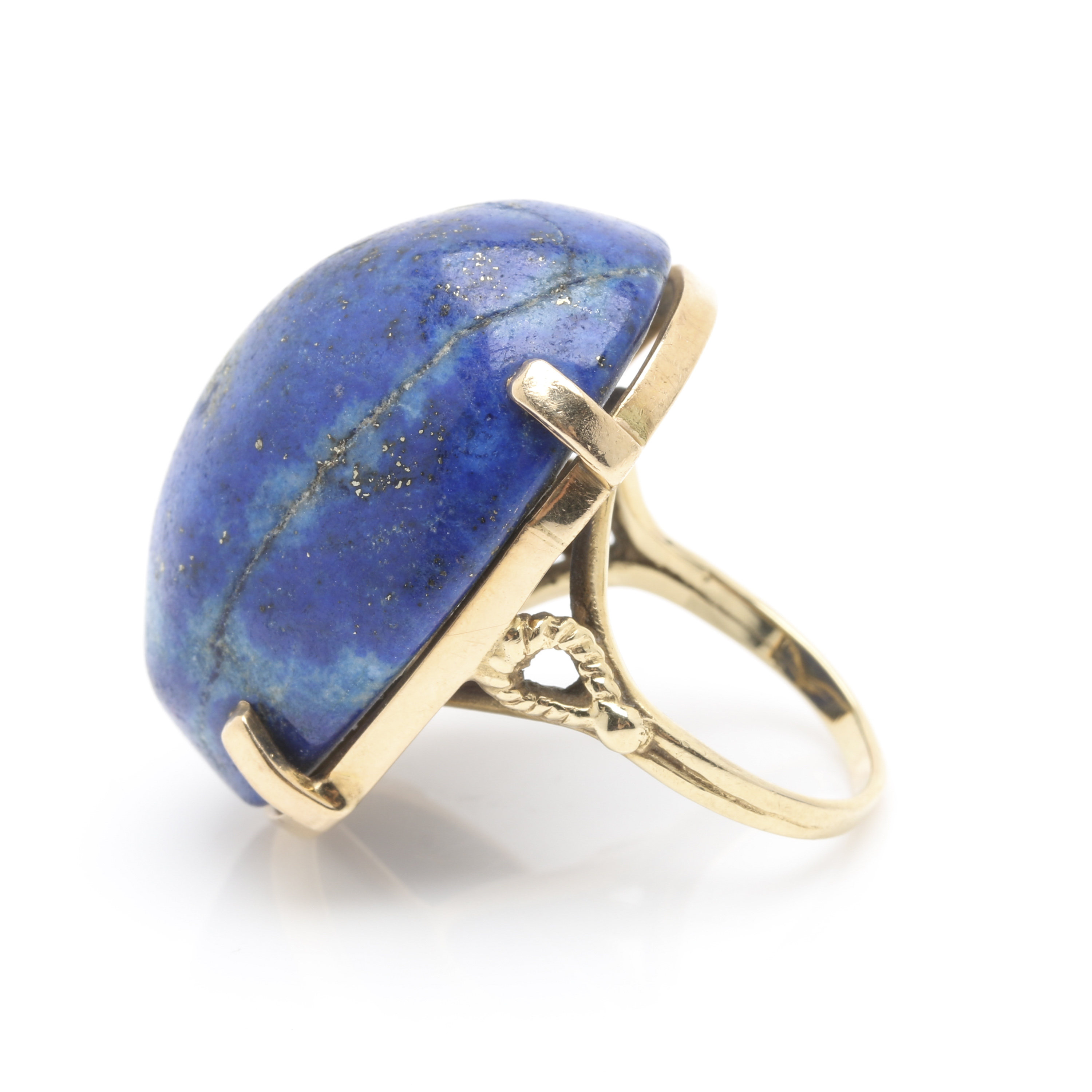 14K Yellow Gold Lapis Lazuli Ring