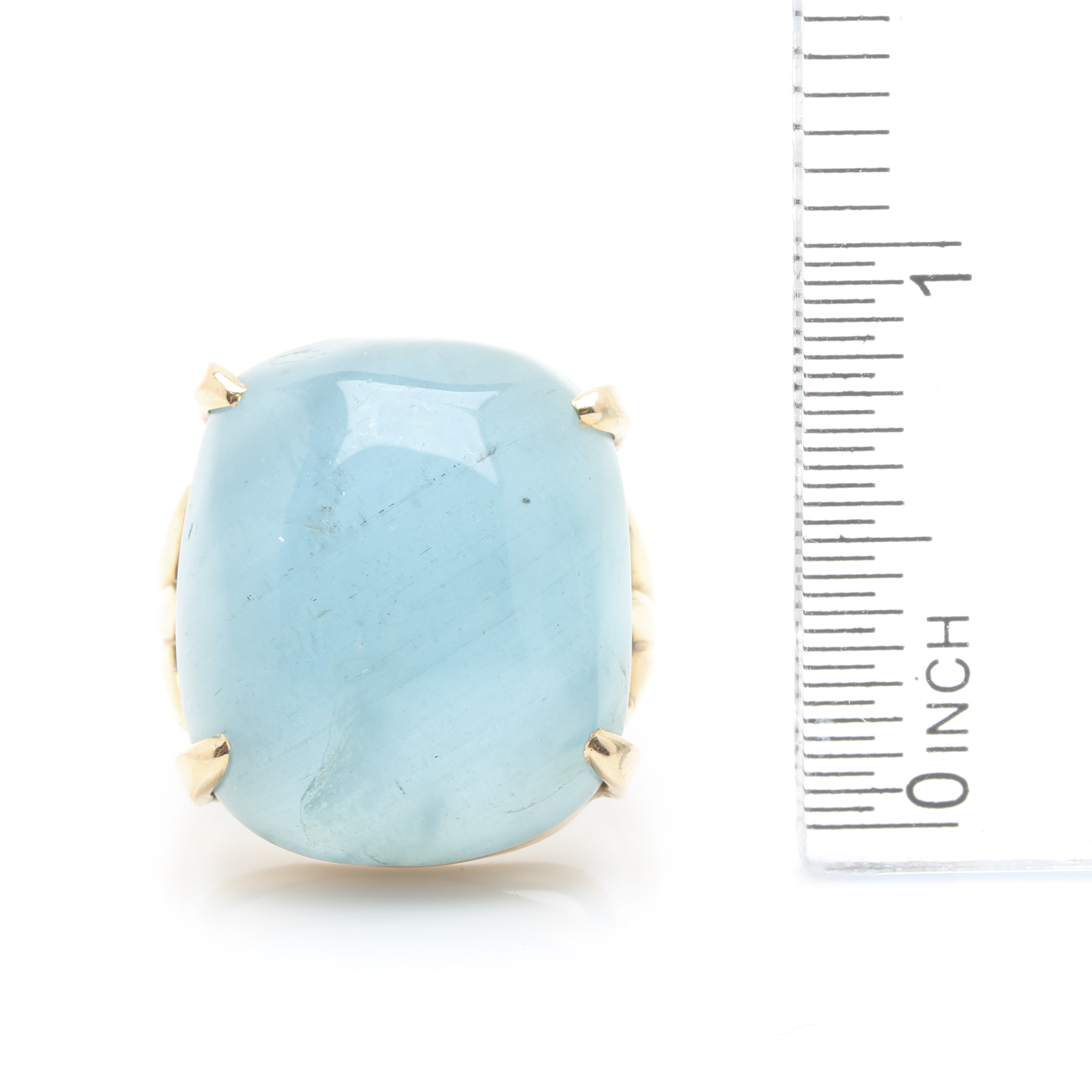 14K Yellow Gold Aquamarine Ring