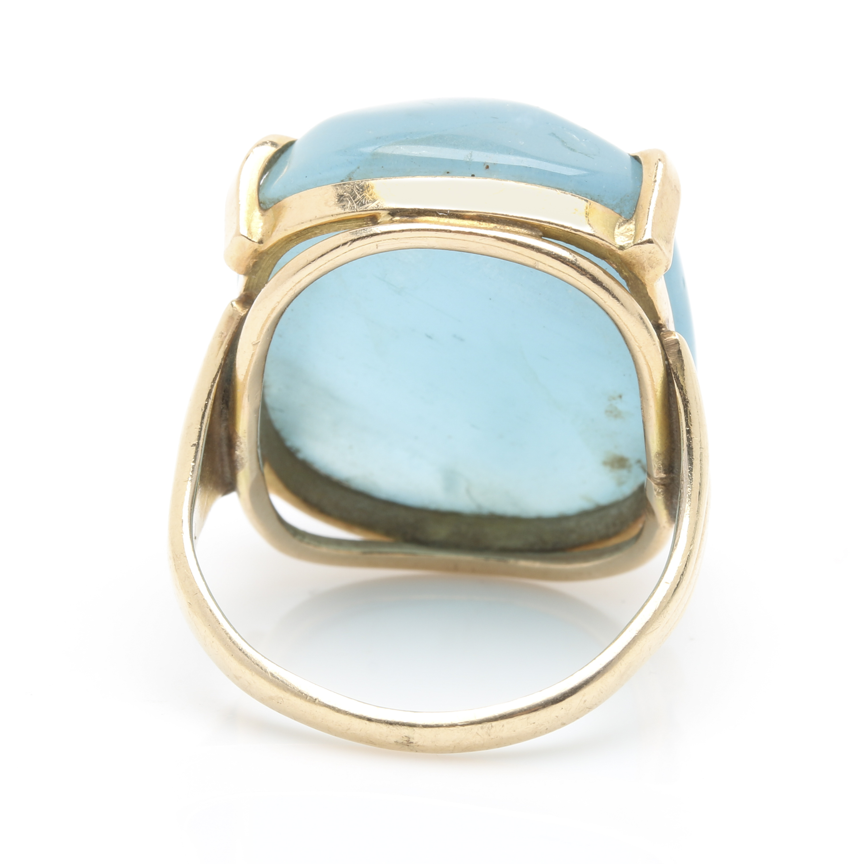 14K Yellow Gold Aquamarine Ring