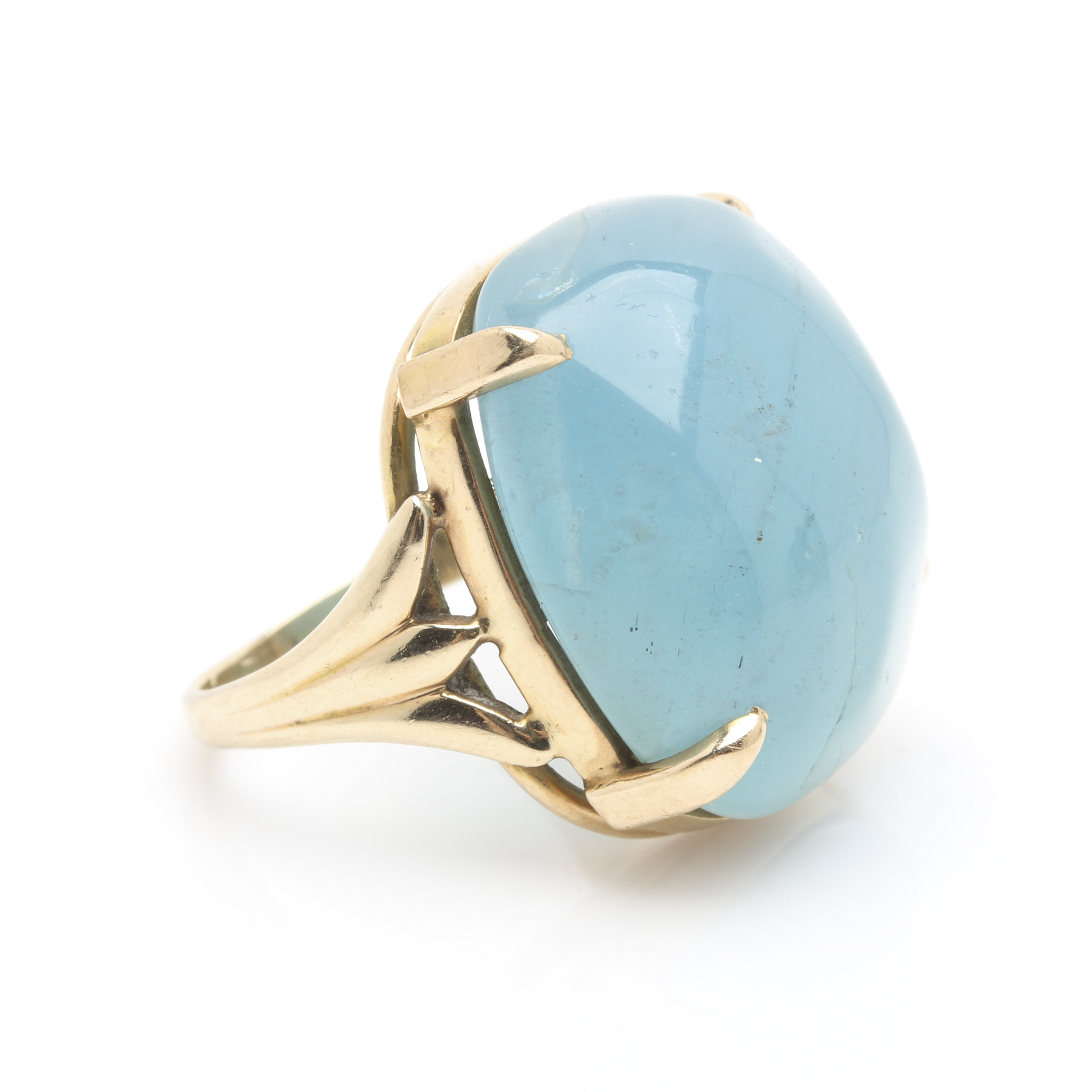 14K Yellow Gold Aquamarine Ring