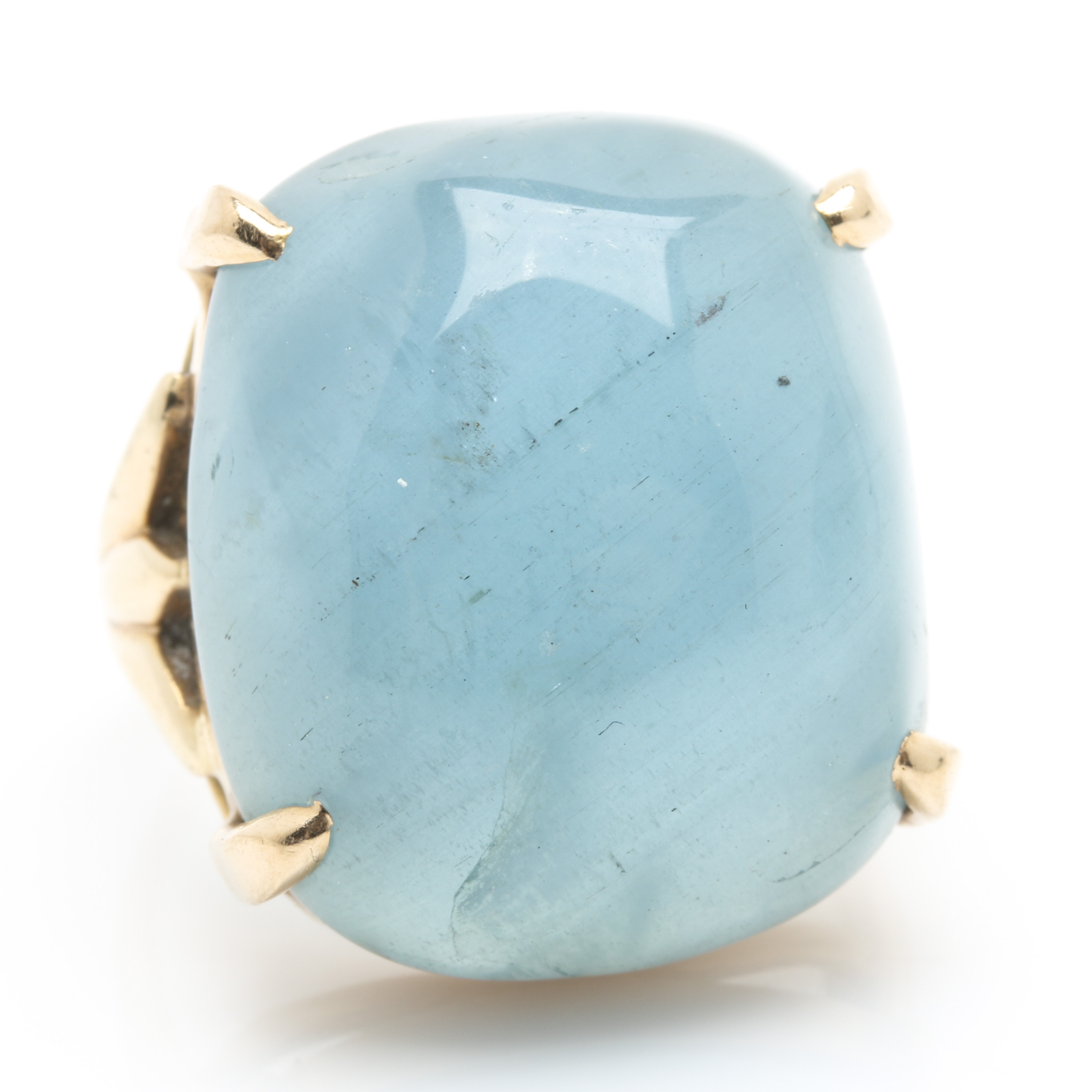 14K Yellow Gold Aquamarine Ring