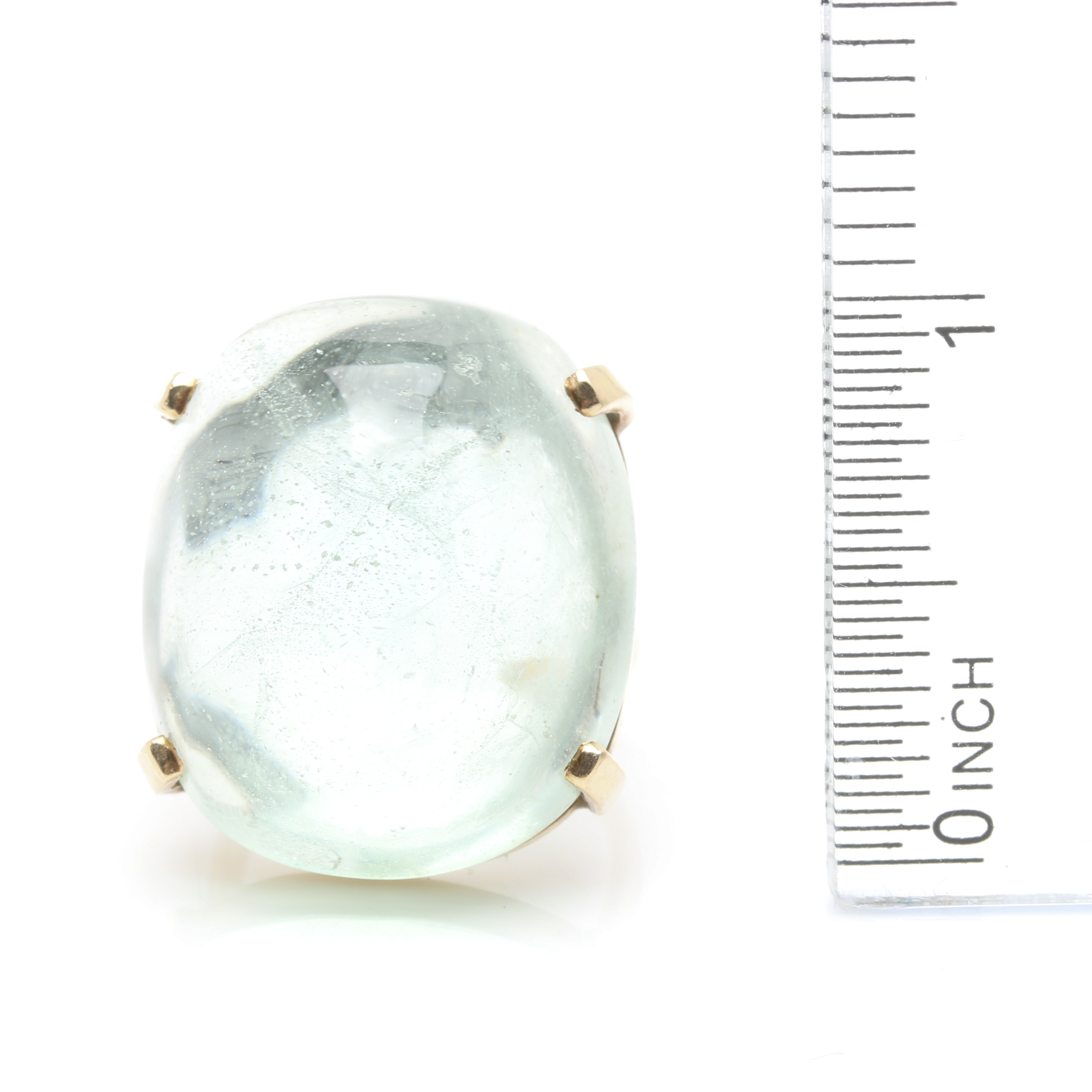 14K and 10K Yellow Gold 60.00 CT Aquamarine Cocktail Ring