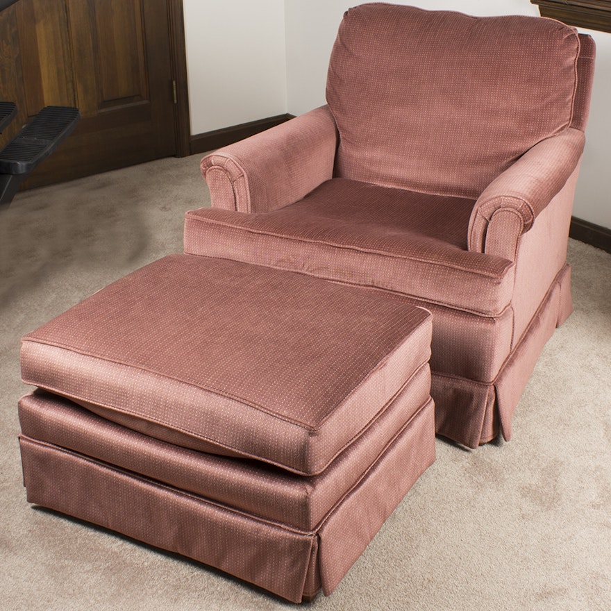 Rose Upholstered Chair and Ottoman by Fairfield