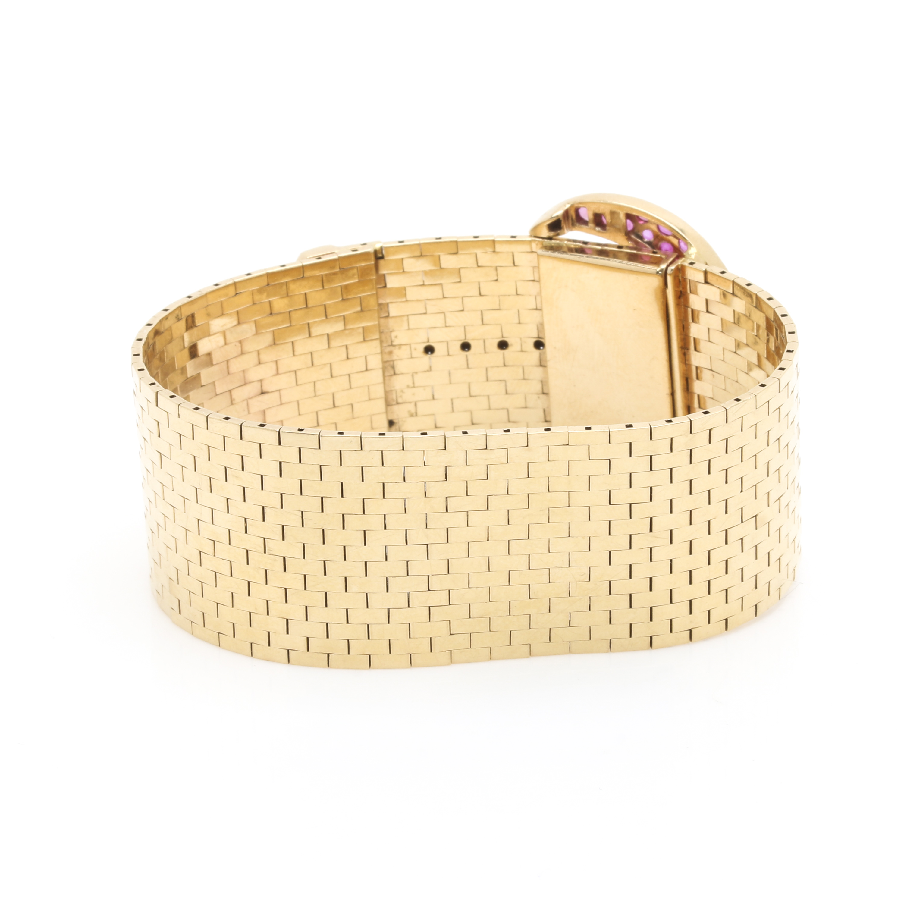 Vintage 14K Yellow Gold Ruby and Diamond Bracelet