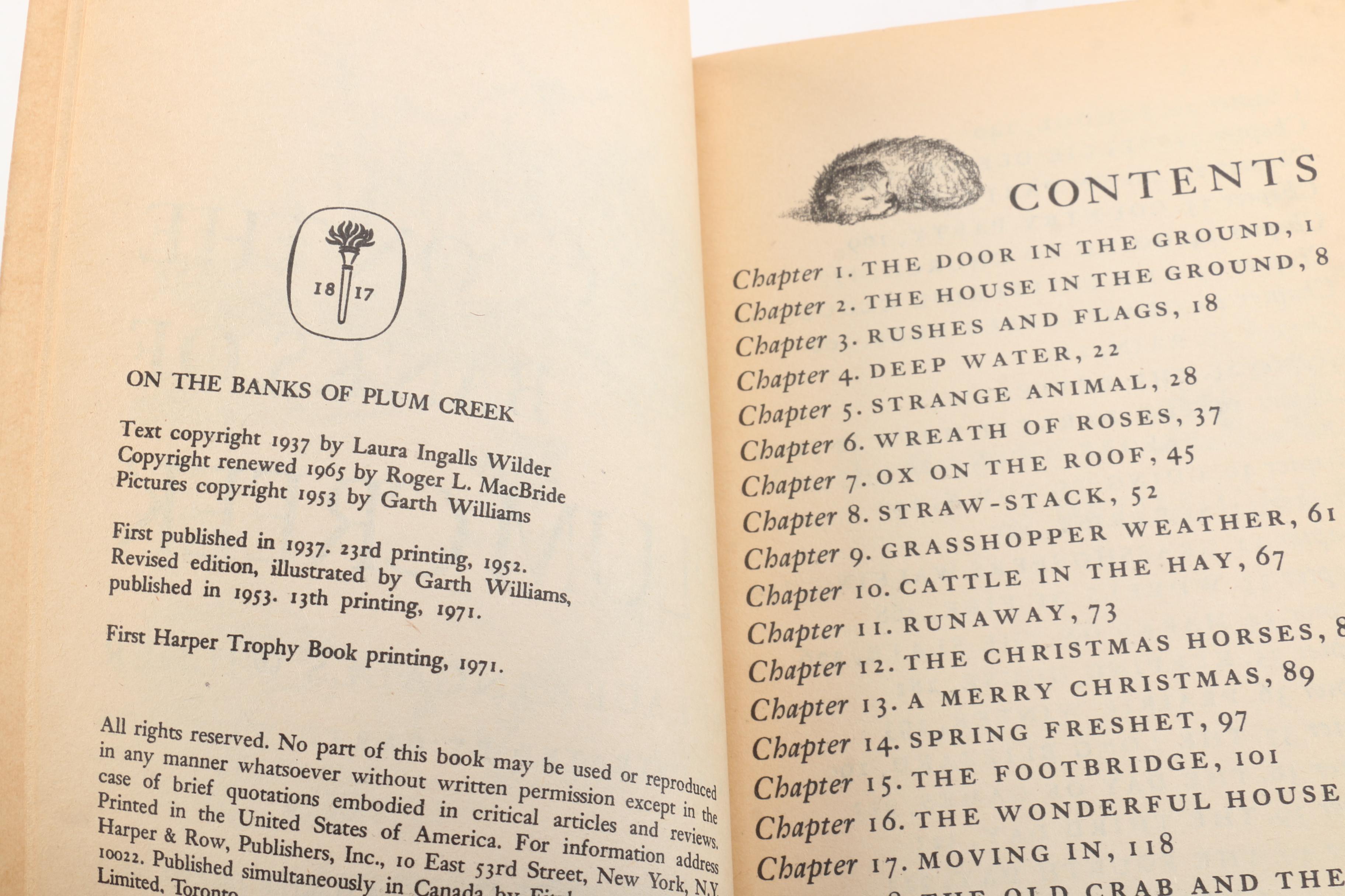 1971 "Little House on the Prairie" Harper Trophy Books