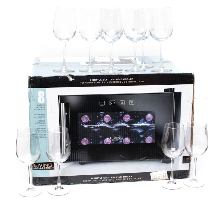 Wine Refrigerator and Stemware