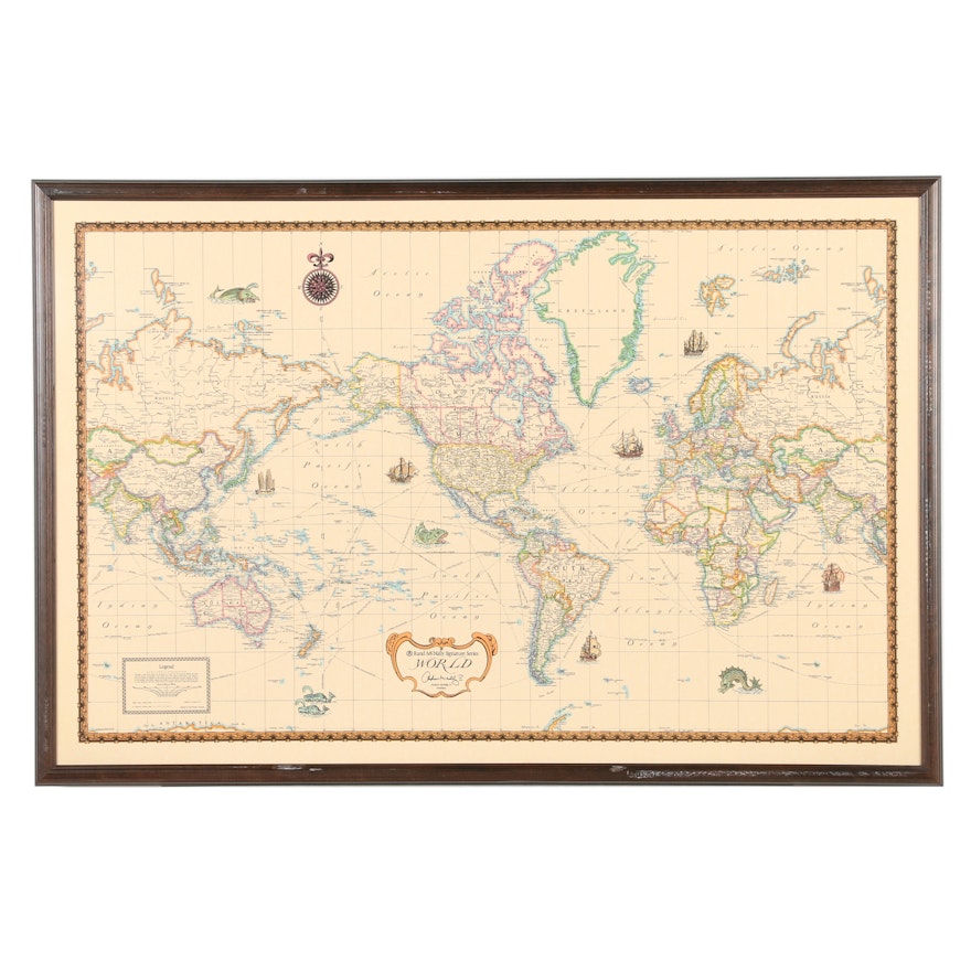 Offset Lithograph Map of the World