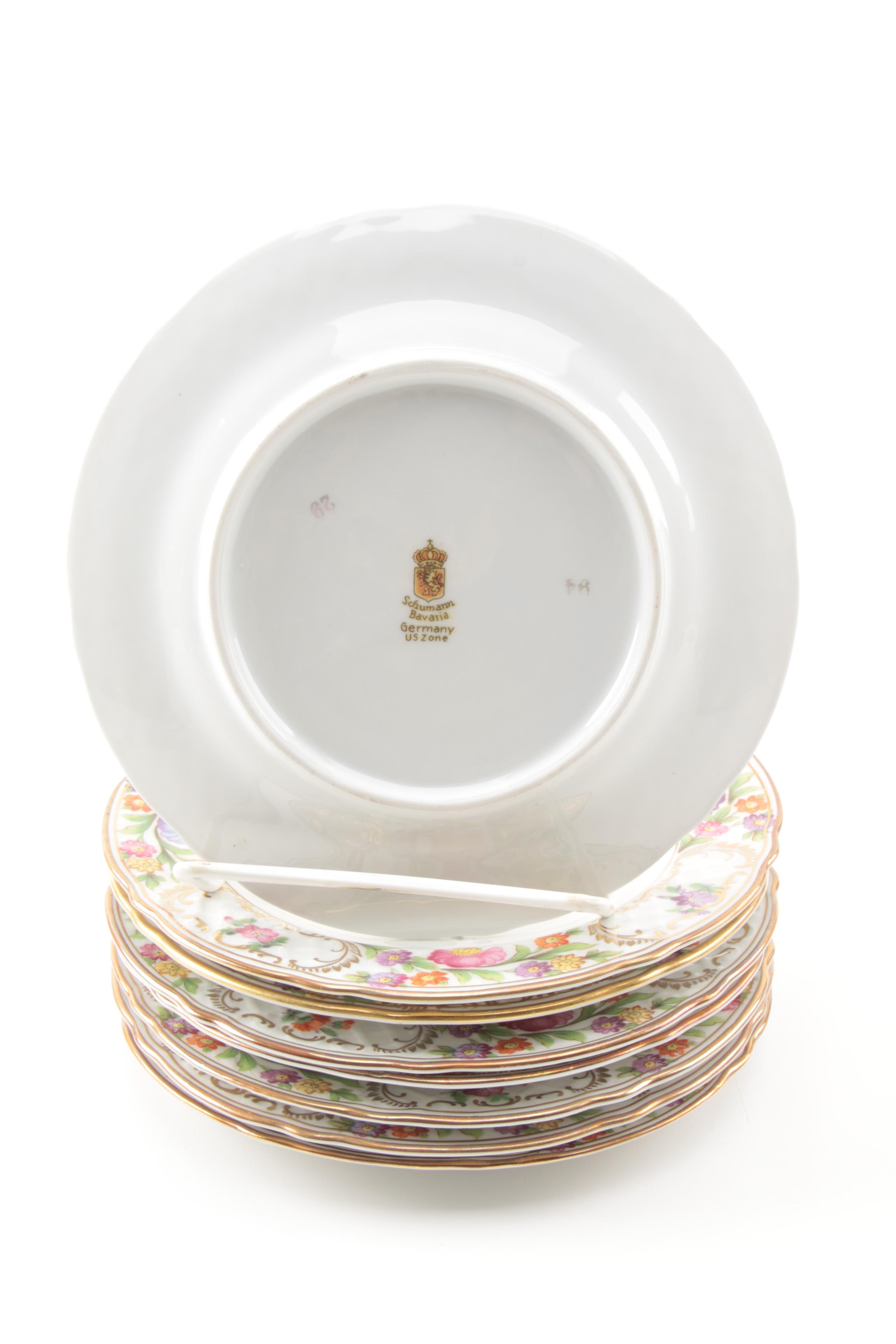 Schumann "Empress Dresden Flowers" Porcelain Plates
