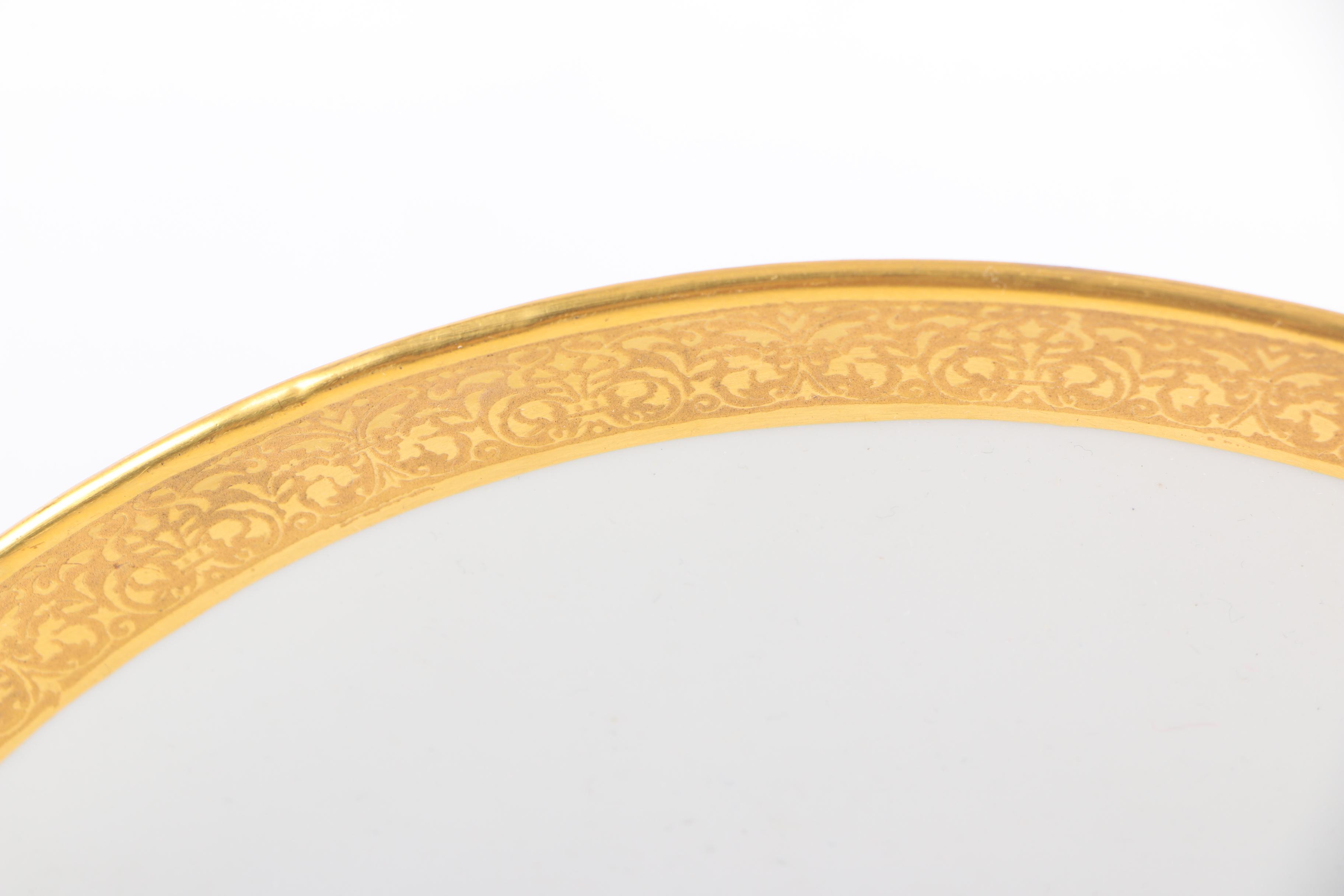 Monogrammed Limoges Porcelain Dessert Set