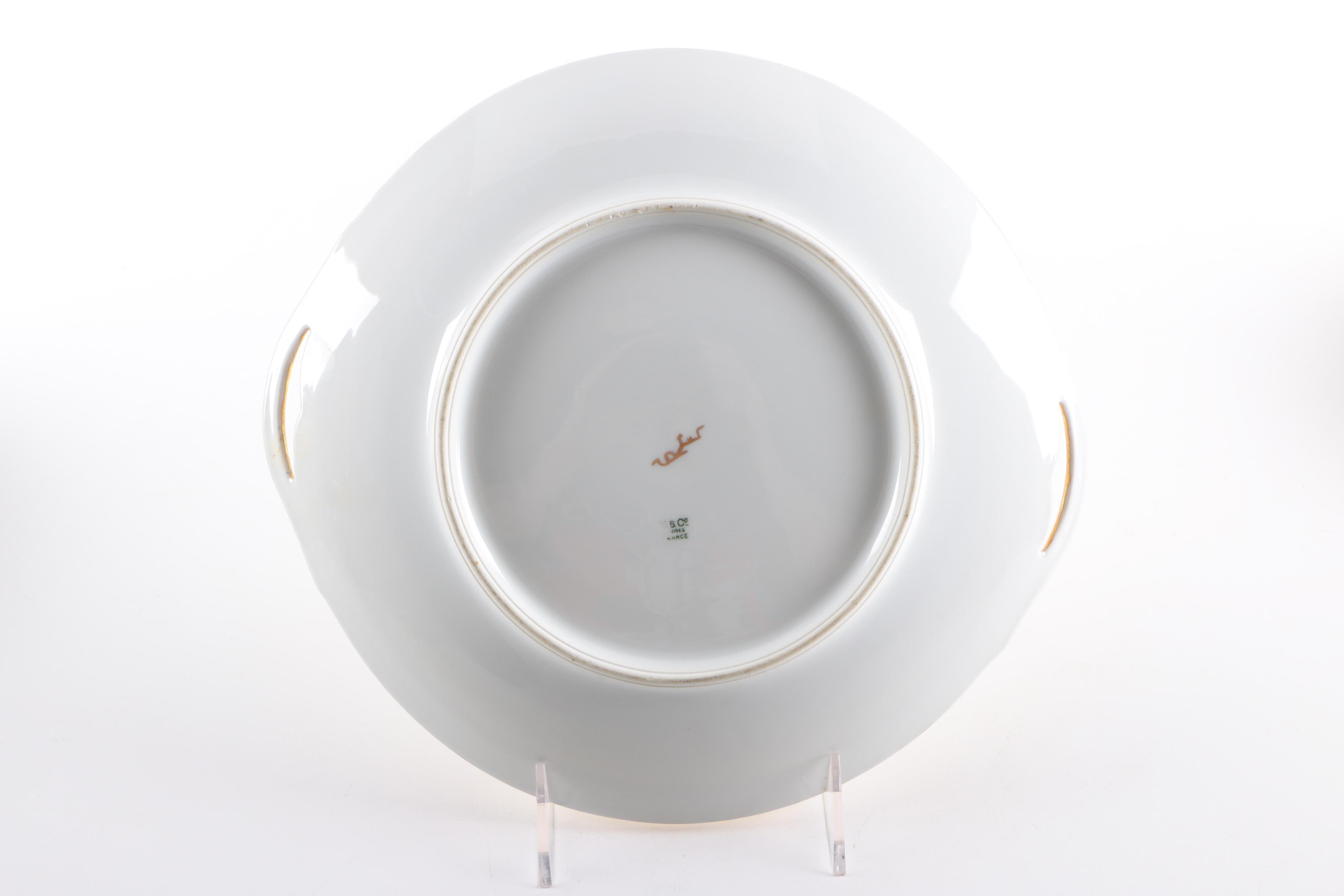 Monogrammed Limoges Porcelain Dessert Set