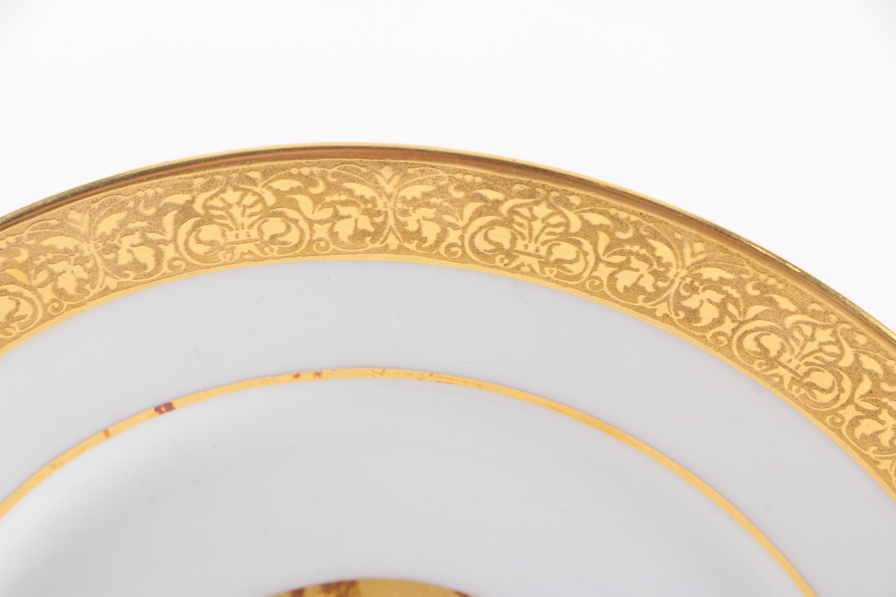 Monogrammed Limoges Porcelain Dessert Set