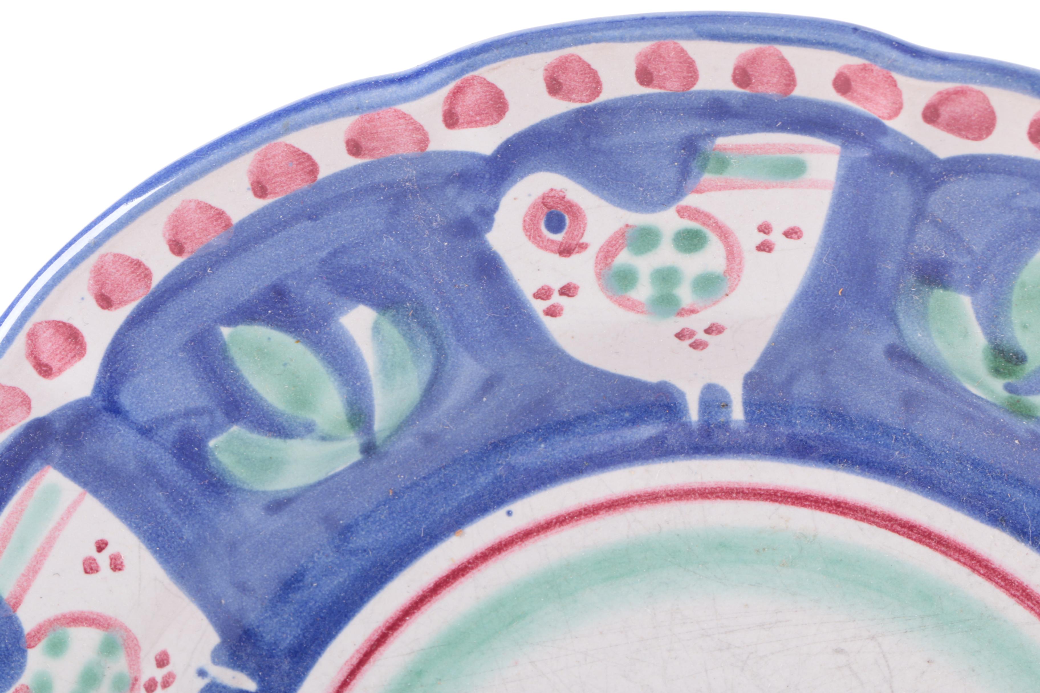 Vintage Klafestrom Cast Enamel Serving Dish and Italian "Solimene" Pottery