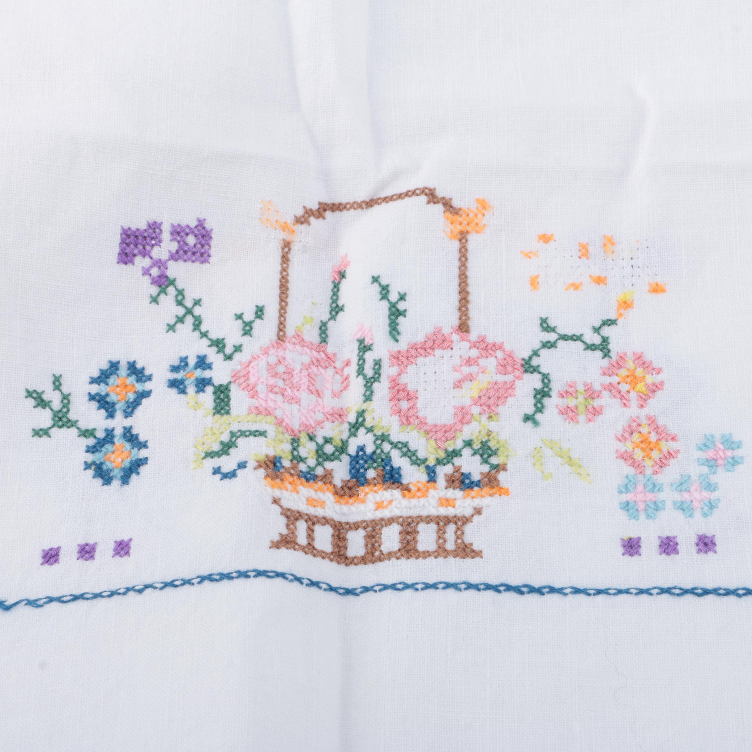 Vintage Needle-Work Embellished Linens