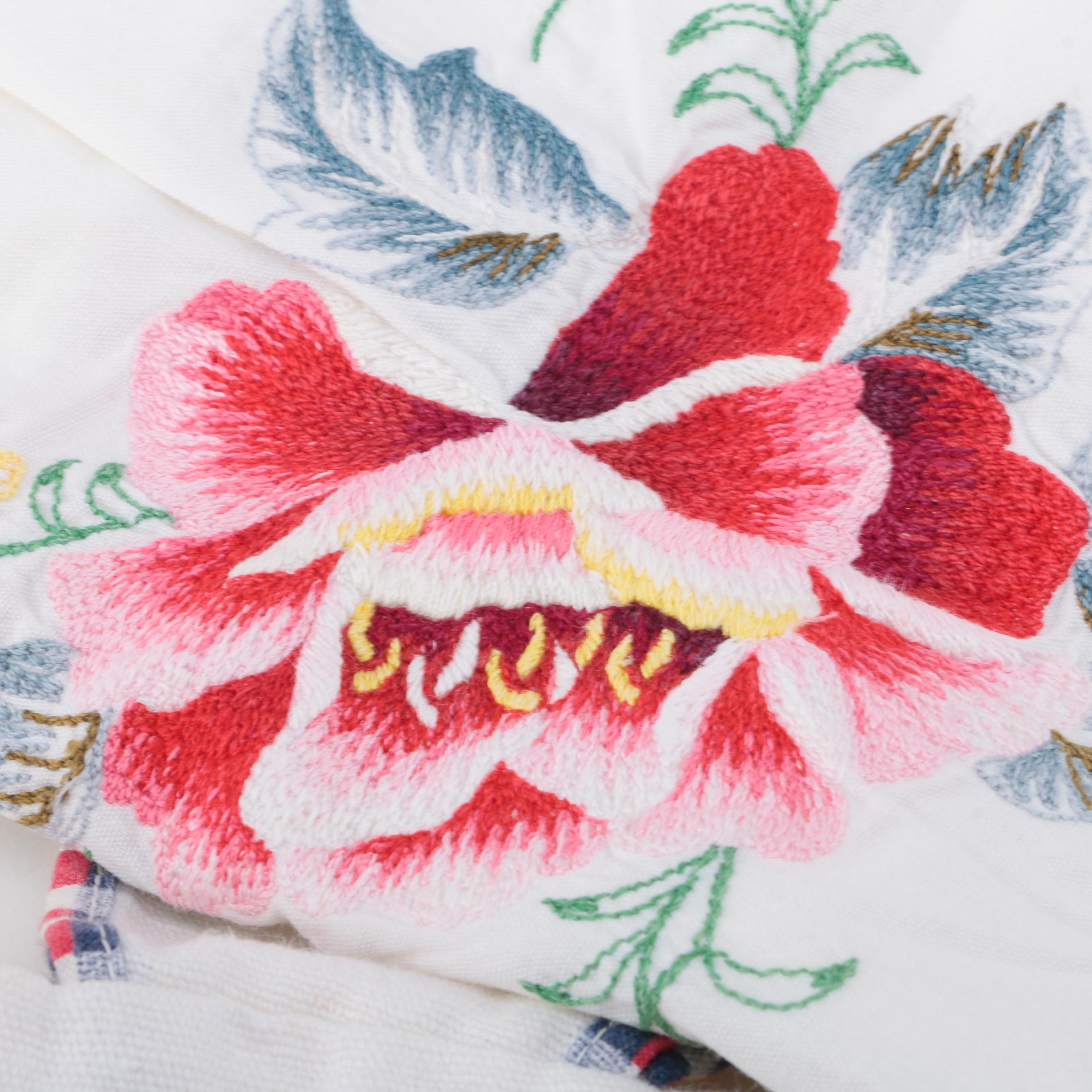 Vintage Needle-Work Embellished Linens